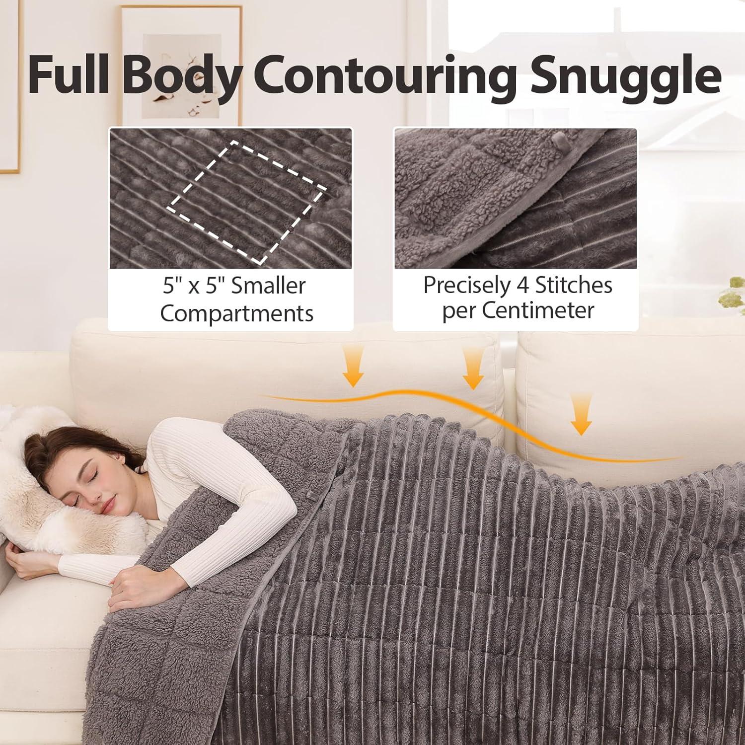 Manta con peso UINIU 121.92x182.88cm 5.44kg Sherpa Acanalado