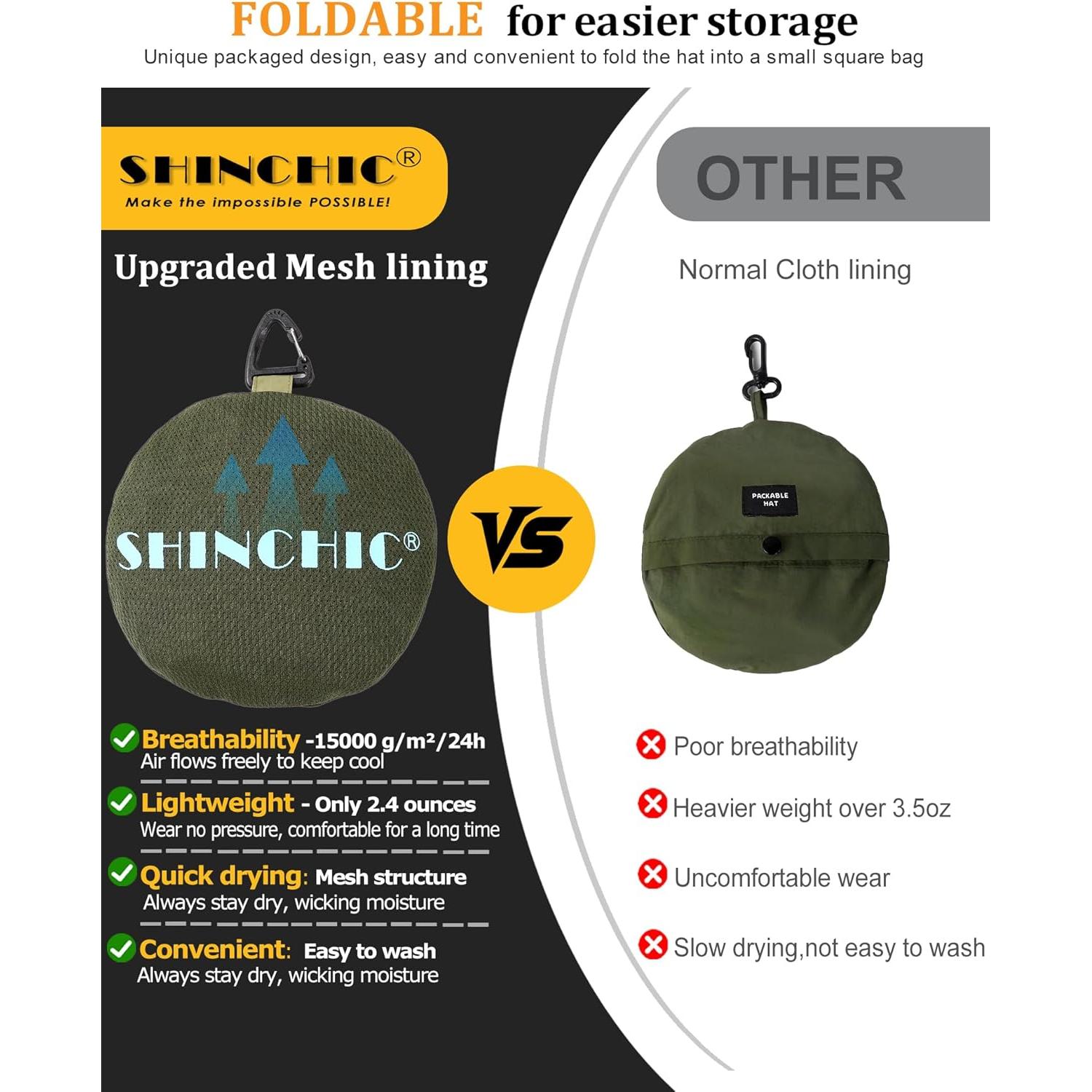 Sombrero de Cubo Plegable Resistente al Agua SHINCHIC Verde Militar