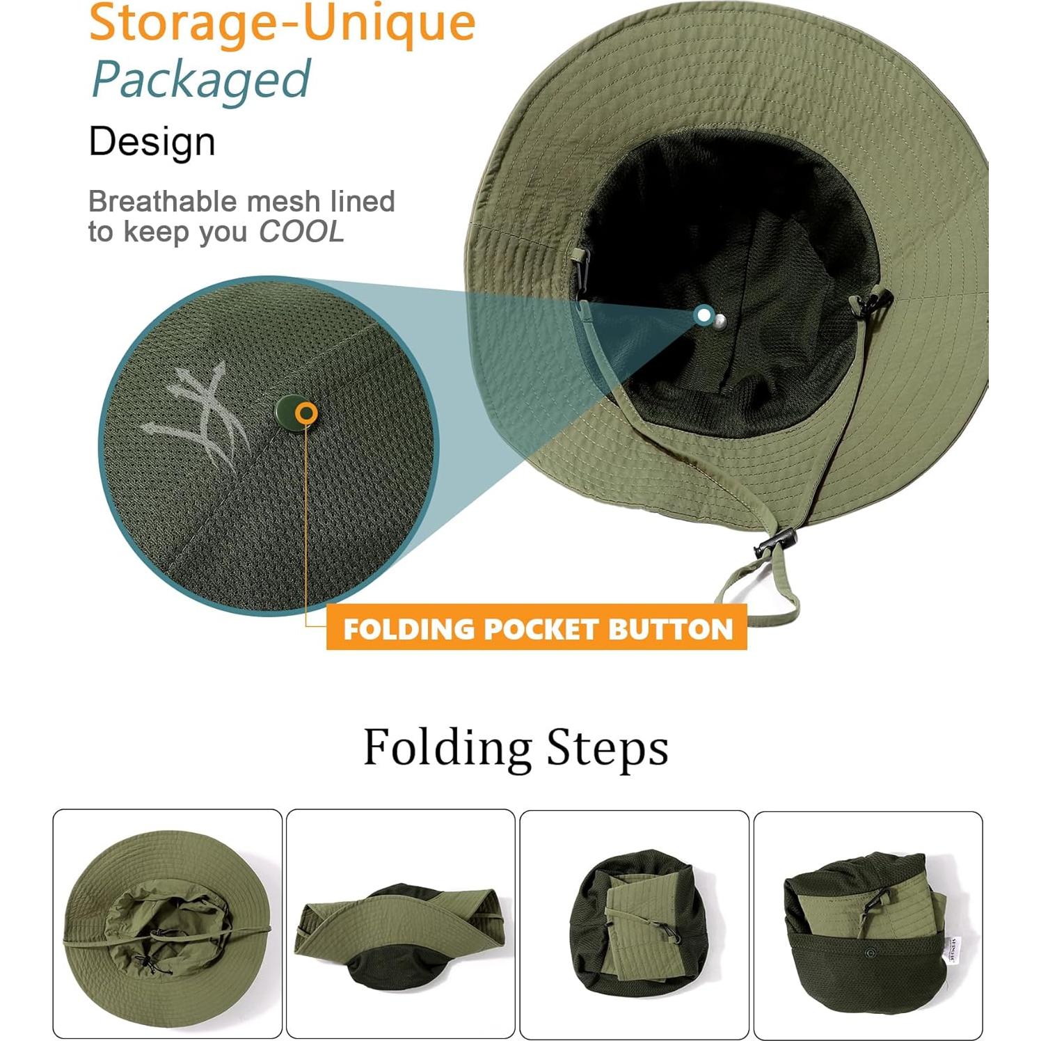 Sombrero de Cubo Plegable Resistente al Agua SHINCHIC Verde Militar