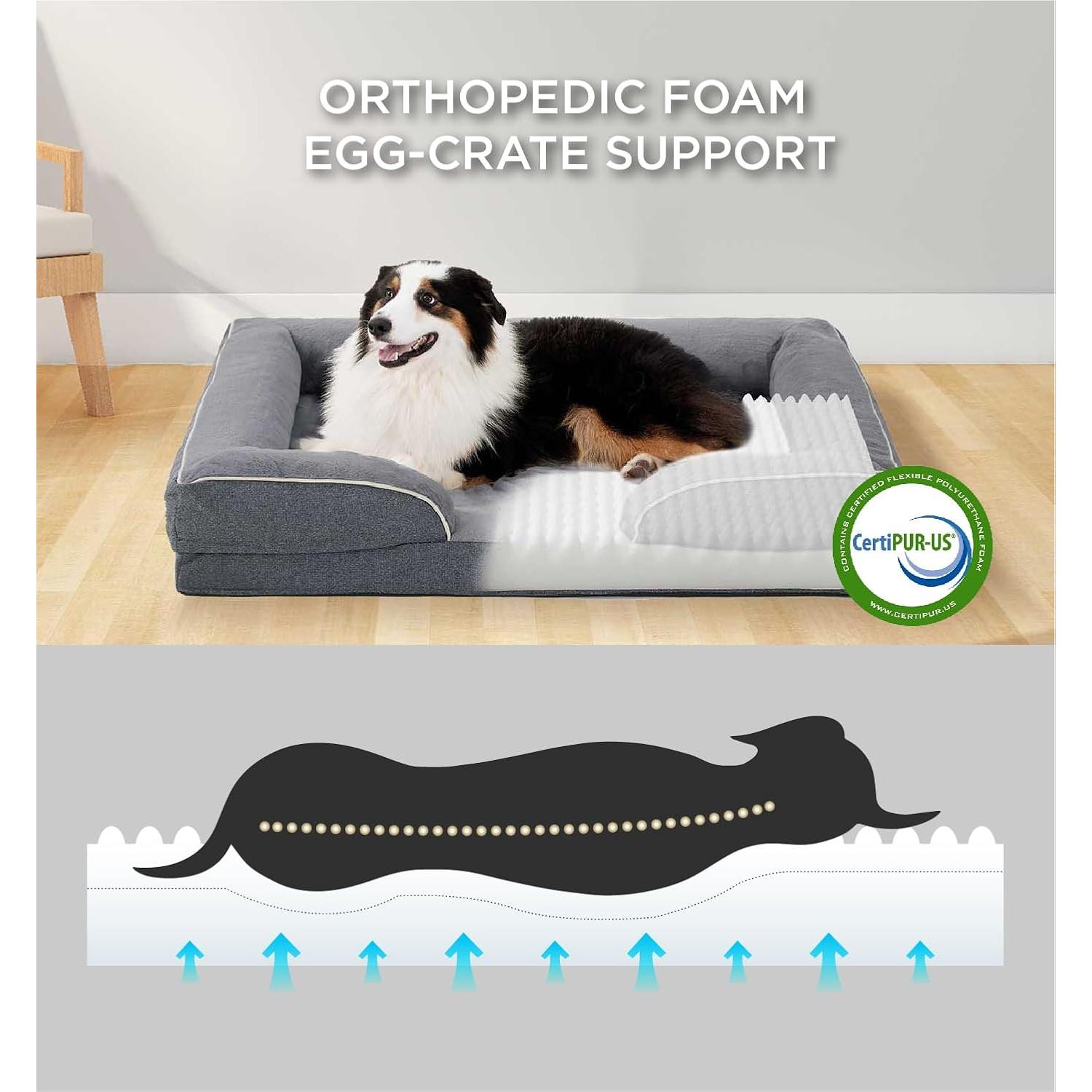 Cama ortopédica para perros grandes MADE 4 PETS, gris