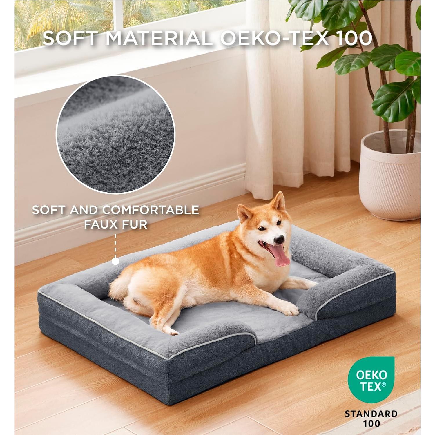 Cama ortopédica para perros grandes MADE 4 PETS, gris