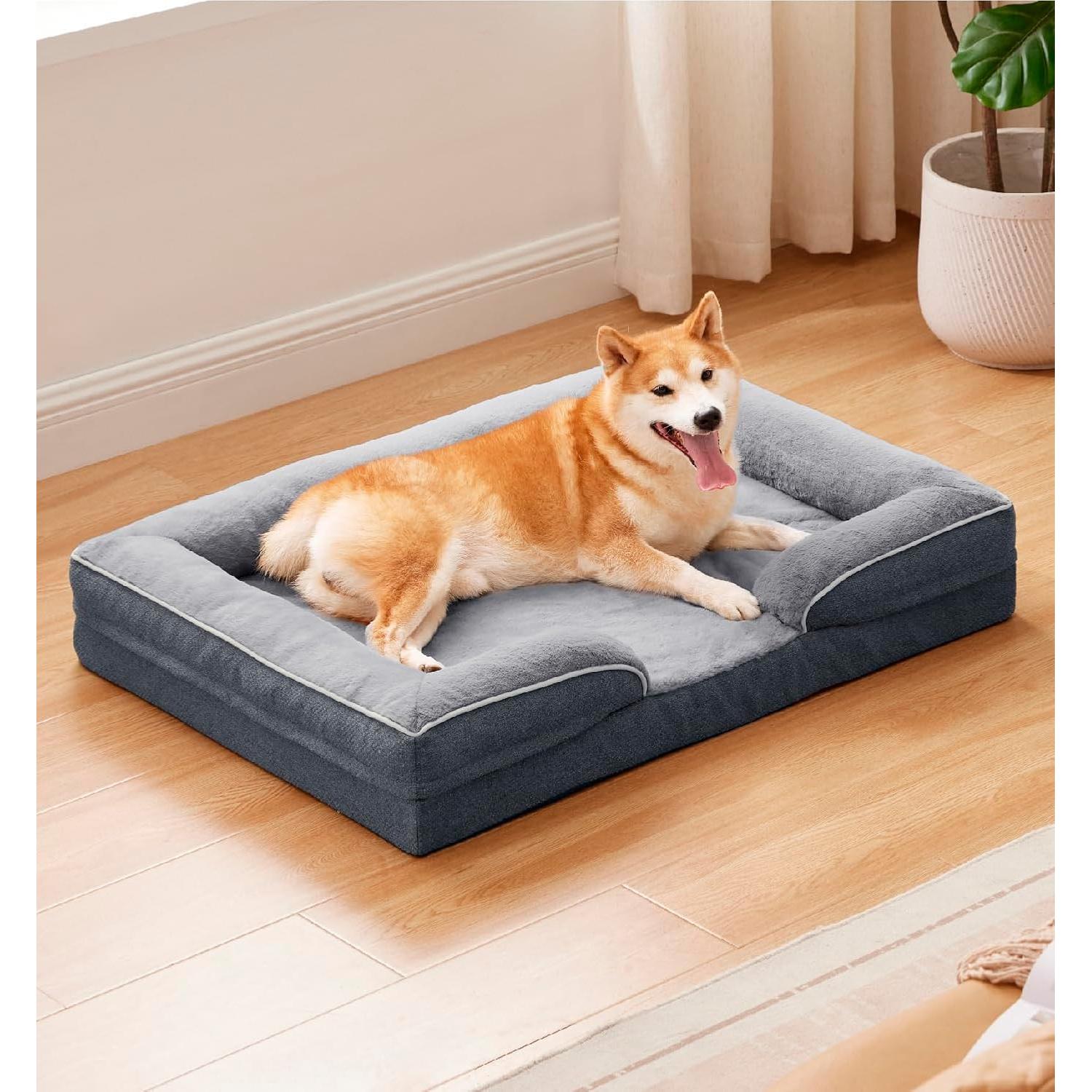Cama ortopédica para perros grandes MADE 4 PETS, gris