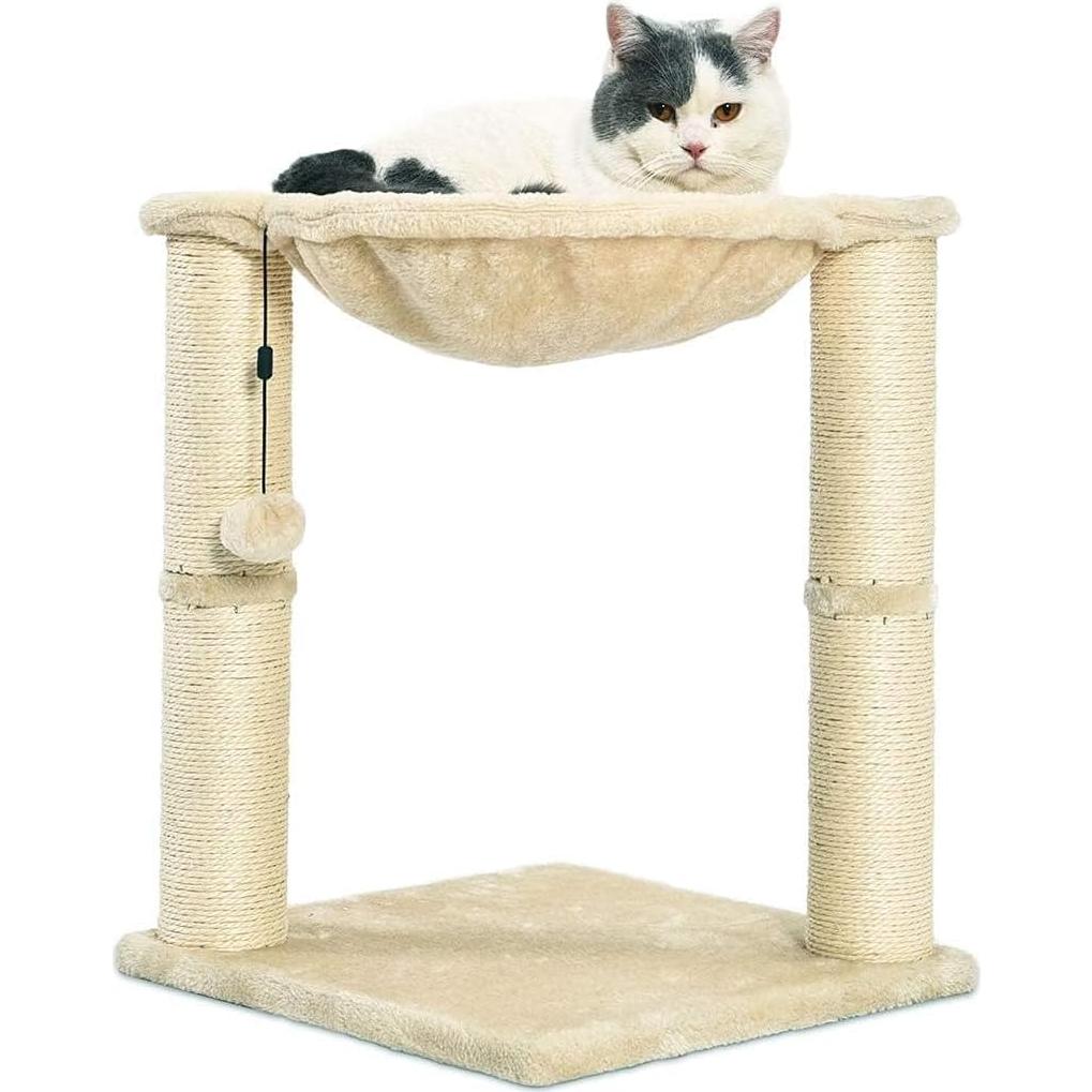 Torre para Gatos Amazon Basics con Hamaca y Poste Rascar 40x50cm Beige