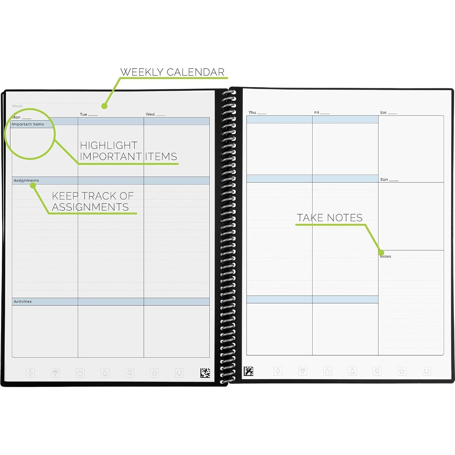 Planificador Académico Reutilizable Rocketbook Gris Carta 21.6x27.9cm