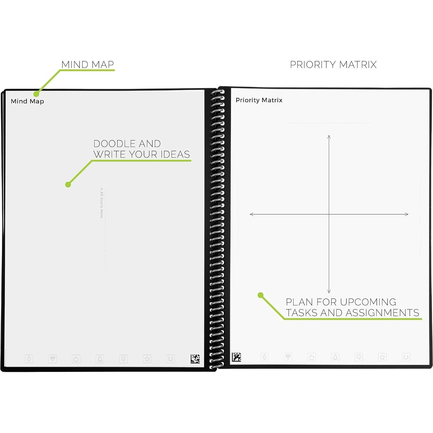 Planificador Académico Reutilizable Rocketbook Gris Carta 21.6x27.9cm