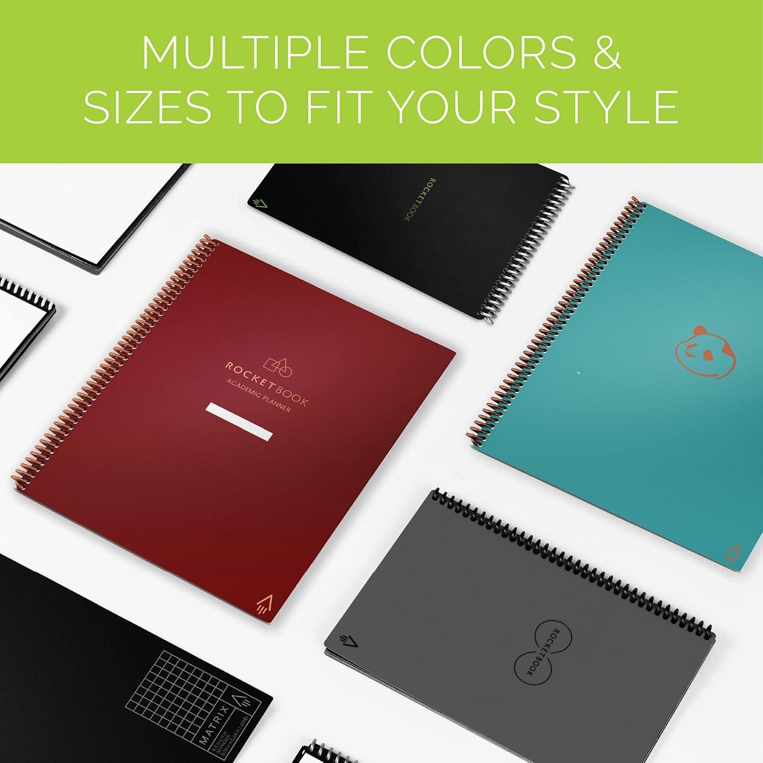 Planificador Académico Reutilizable Rocketbook Gris Carta 21.6x27.9cm