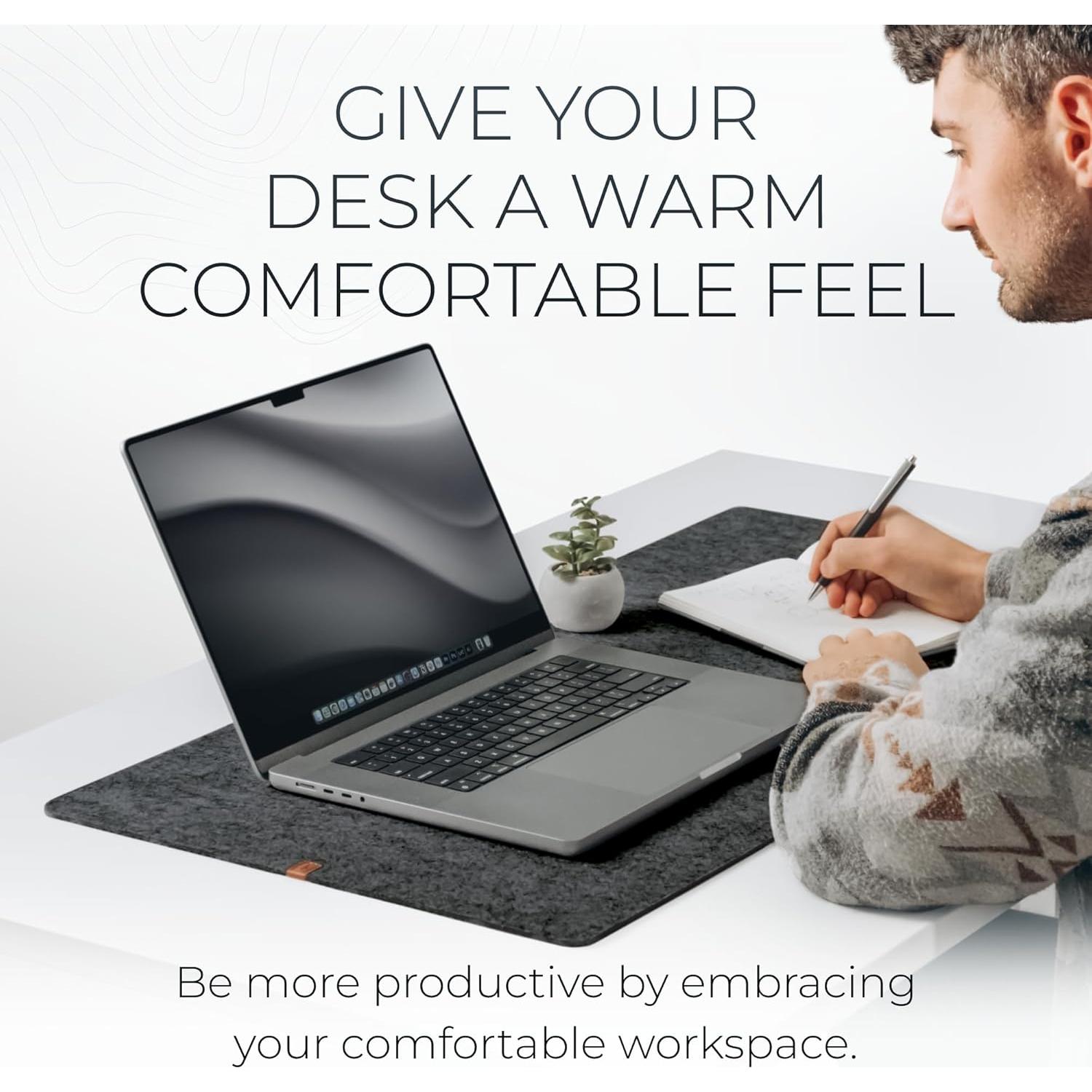 Alfombrilla de Escritorio Fieltro Nordik 89x43 cm Carbón