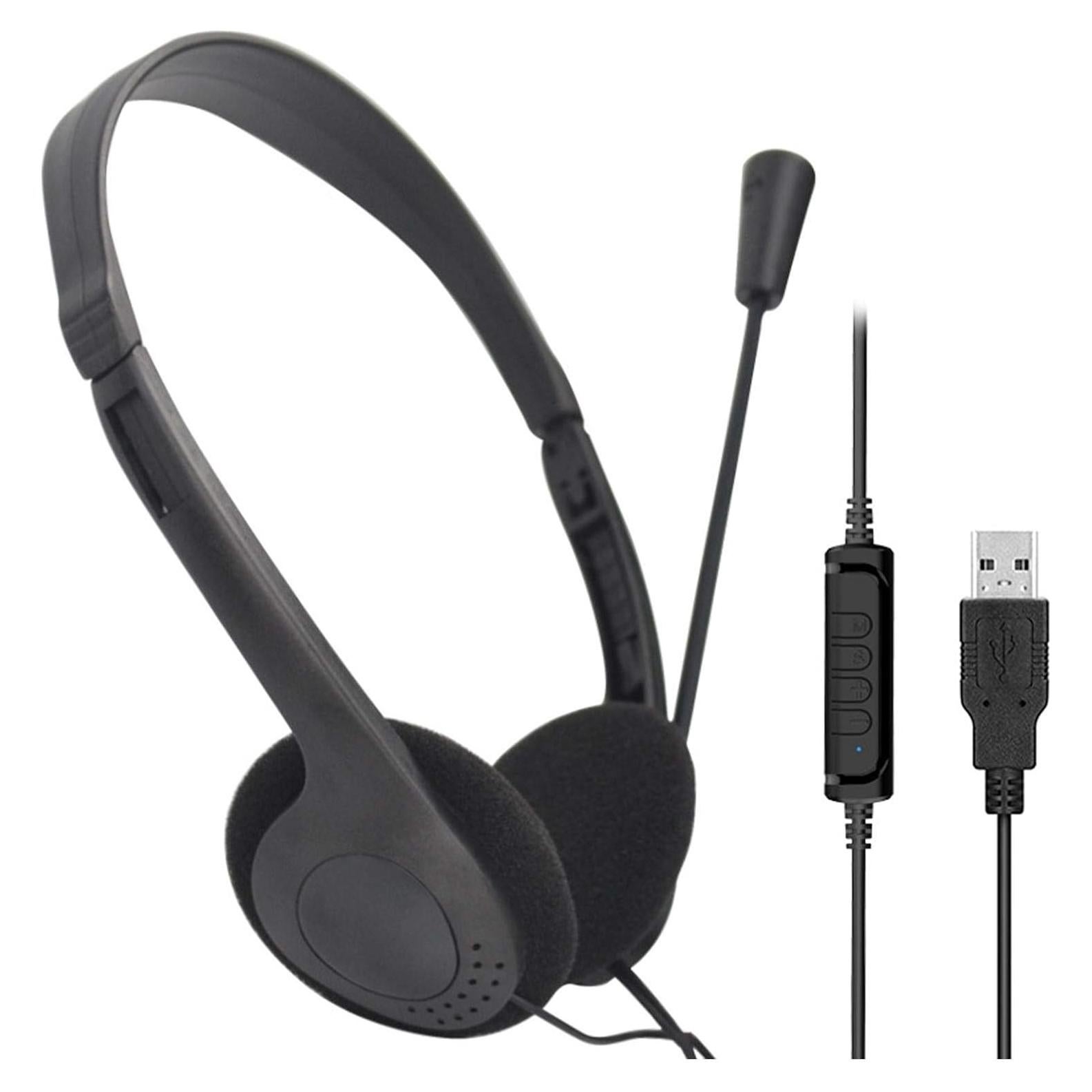 Auriculares USB CALIDAKA con Micrófono, Livianos y Ajustables