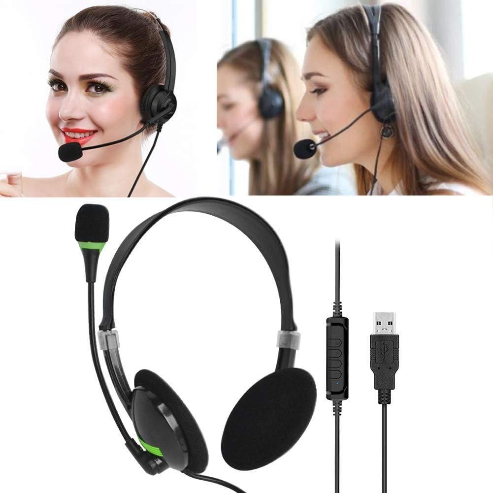 Auriculares USB CALIDAKA con Micrófono, Livianos y Ajustables