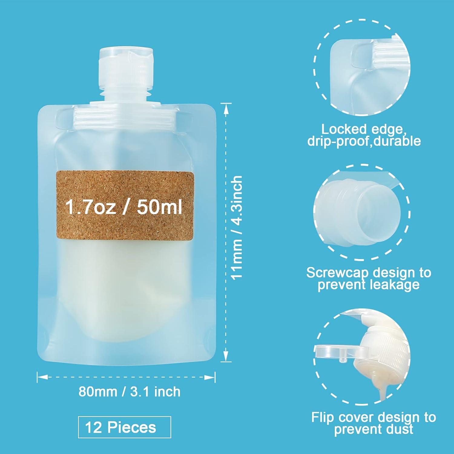 Bolsas de Viaje Refill TailaiMei 12 Piezas 50ml Aprobadas TSA