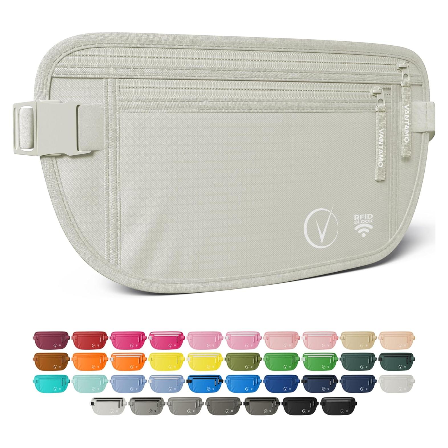 Cinturón de Dinero Vantamo RFID Unisex Gris Nube 2 Compartimentos