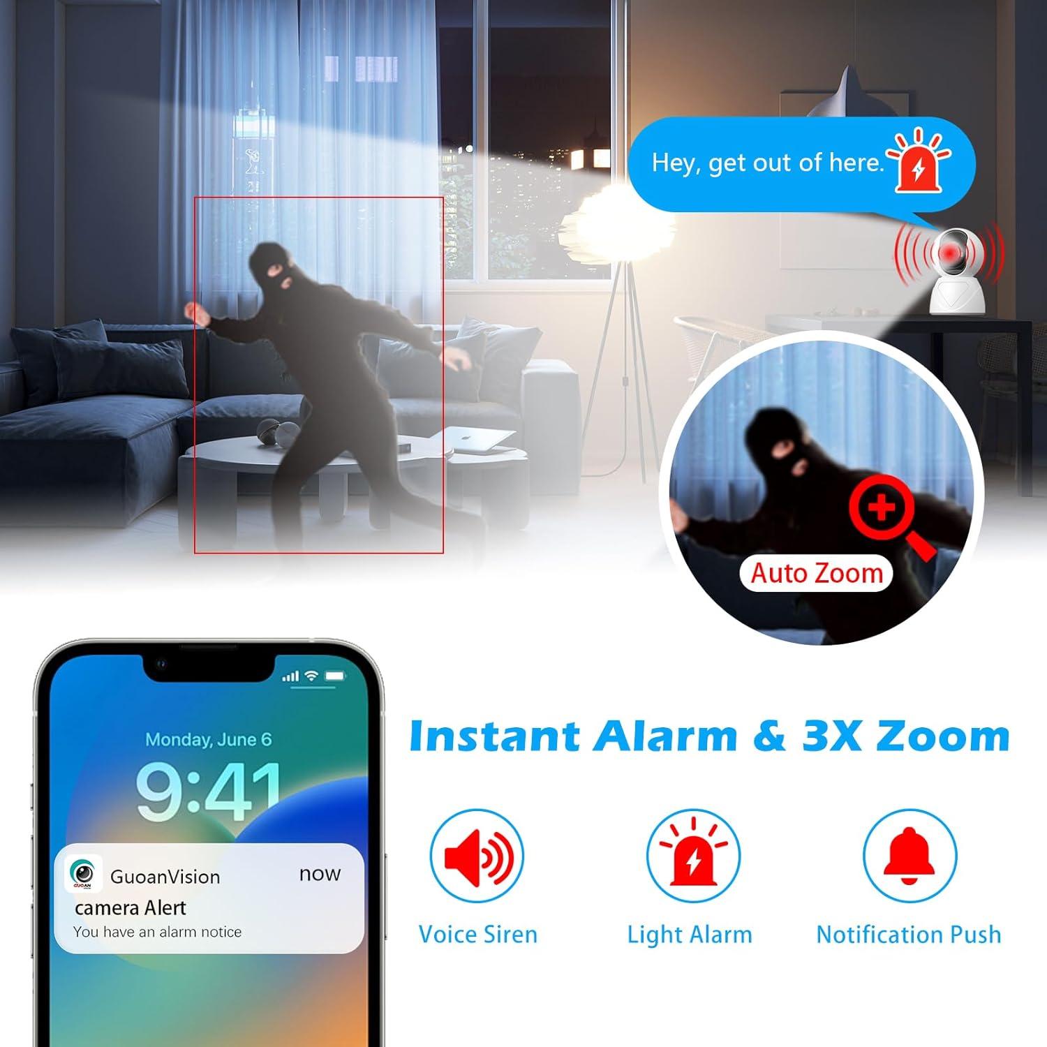 Cámara de Seguridad Interior Guoanvision S800 6MP 1080p WiFi 5G