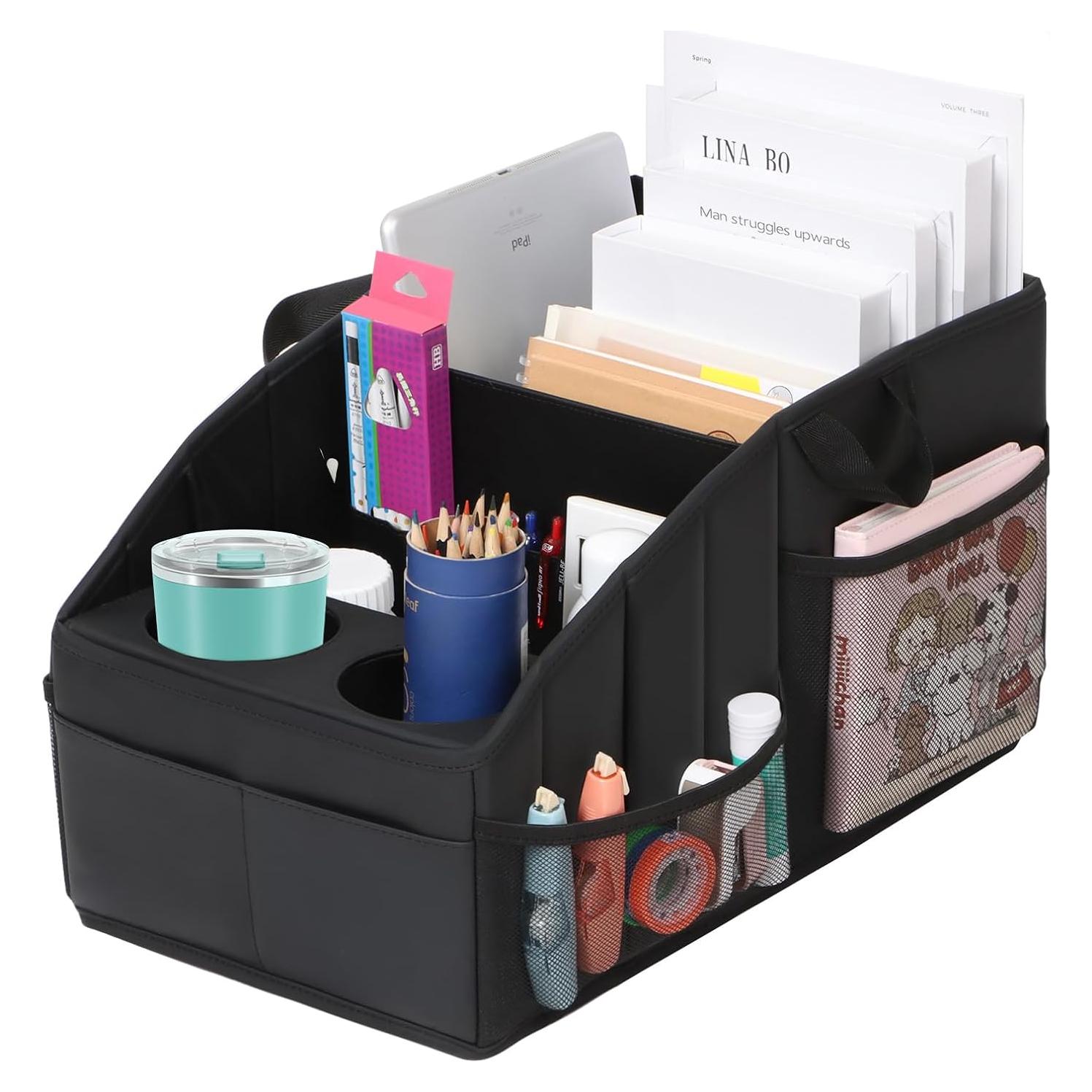 Organizador de Asiento de Coche WHHMK Negro 13 Compartimentos