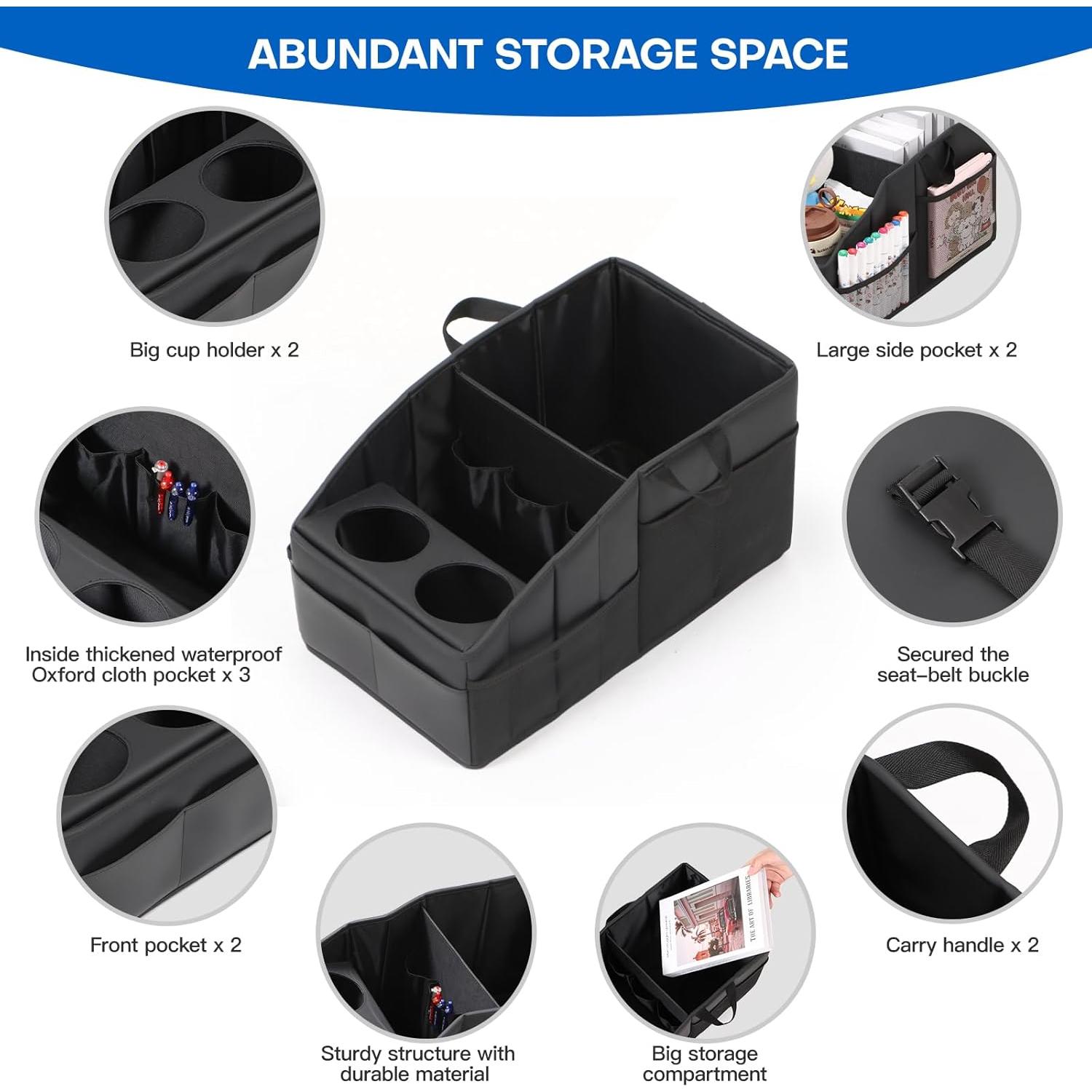 Organizador de Asiento de Coche WHHMK Negro 13 Compartimentos