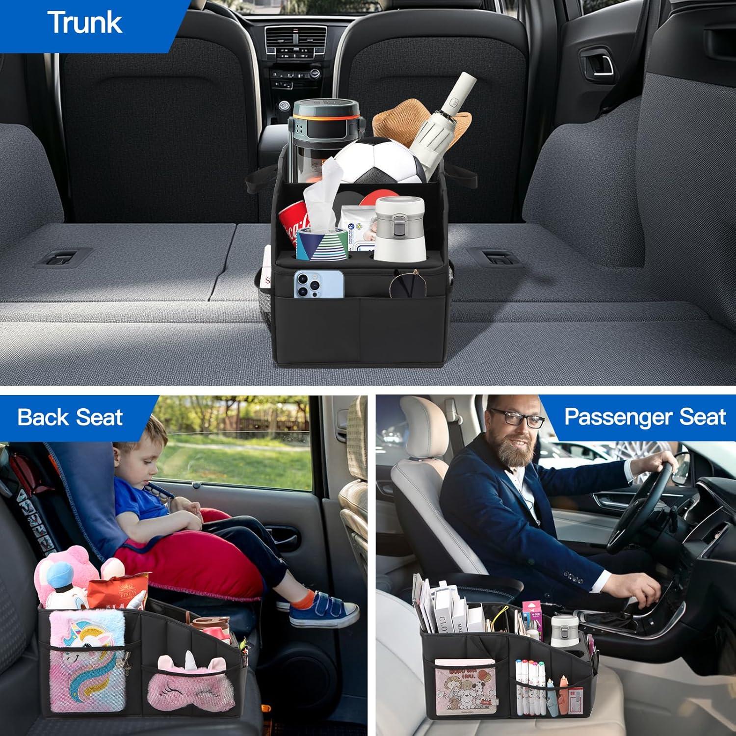 Organizador de Asiento de Coche WHHMK Negro 13 Compartimentos