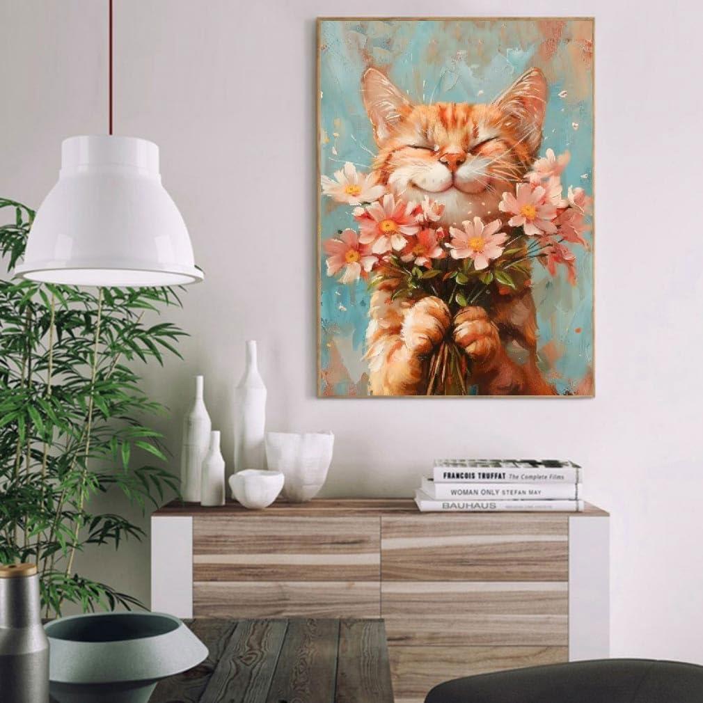 Kit de Pintura por Números Clendo Gato 30.48x40.64cm Enmarcado