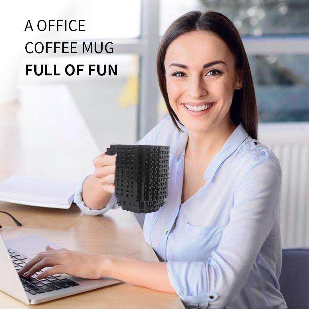 Taza de Café Lumsburry Build-on Brick 335g Negra Divertida