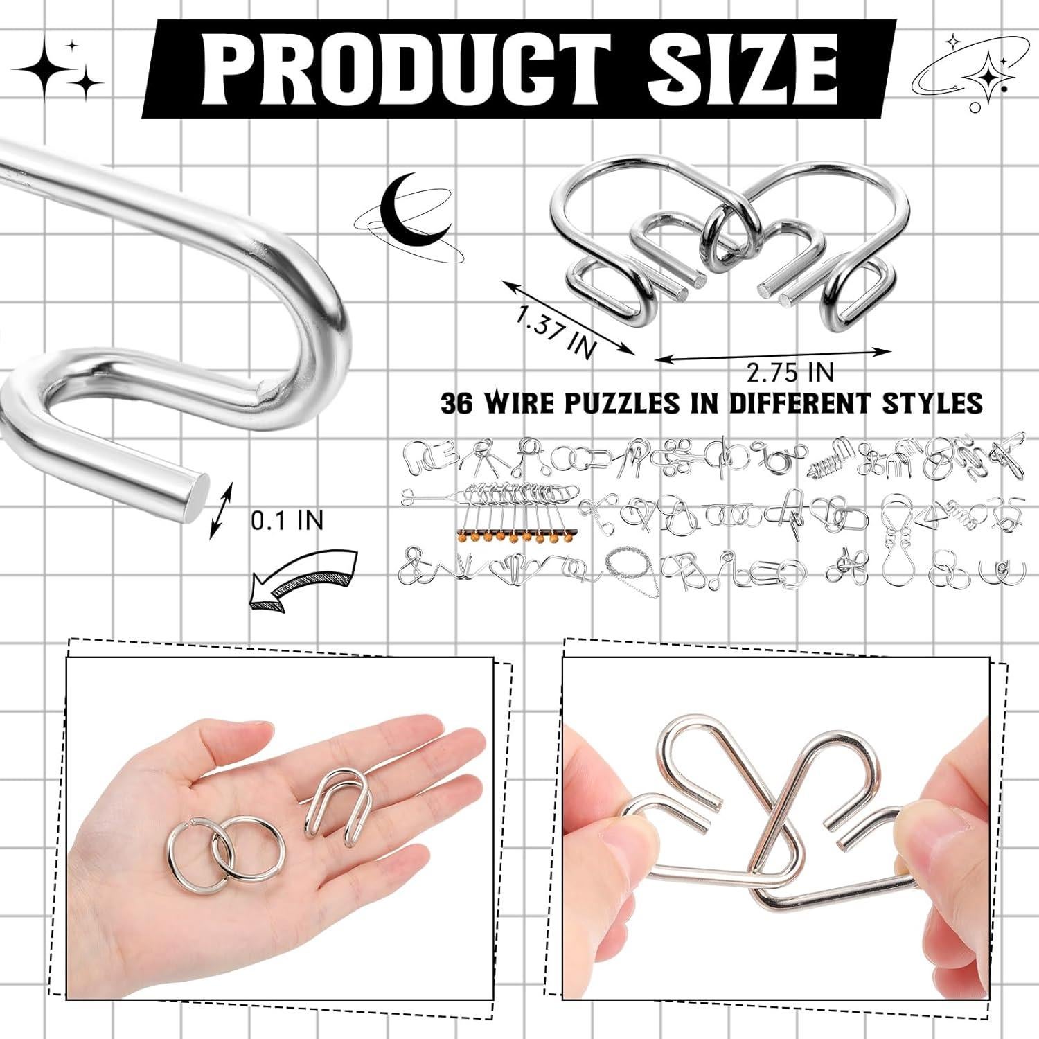 Rompecabezas de Metal Yilloog 36 Piezas para Adultos - IQ