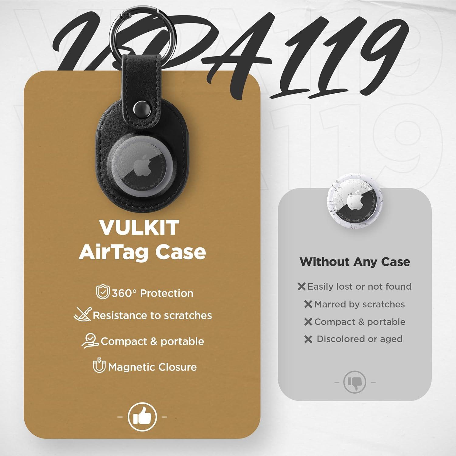 Funda de cuero Nappa VULKIT para Air Tag - Protección total