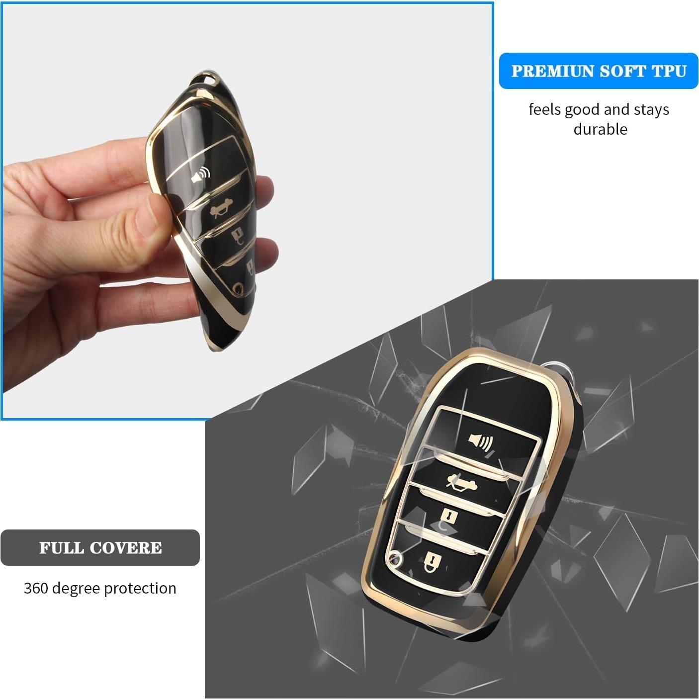 Funda de Llave Toyota QBUC G-Negro Compatible 2019-2024