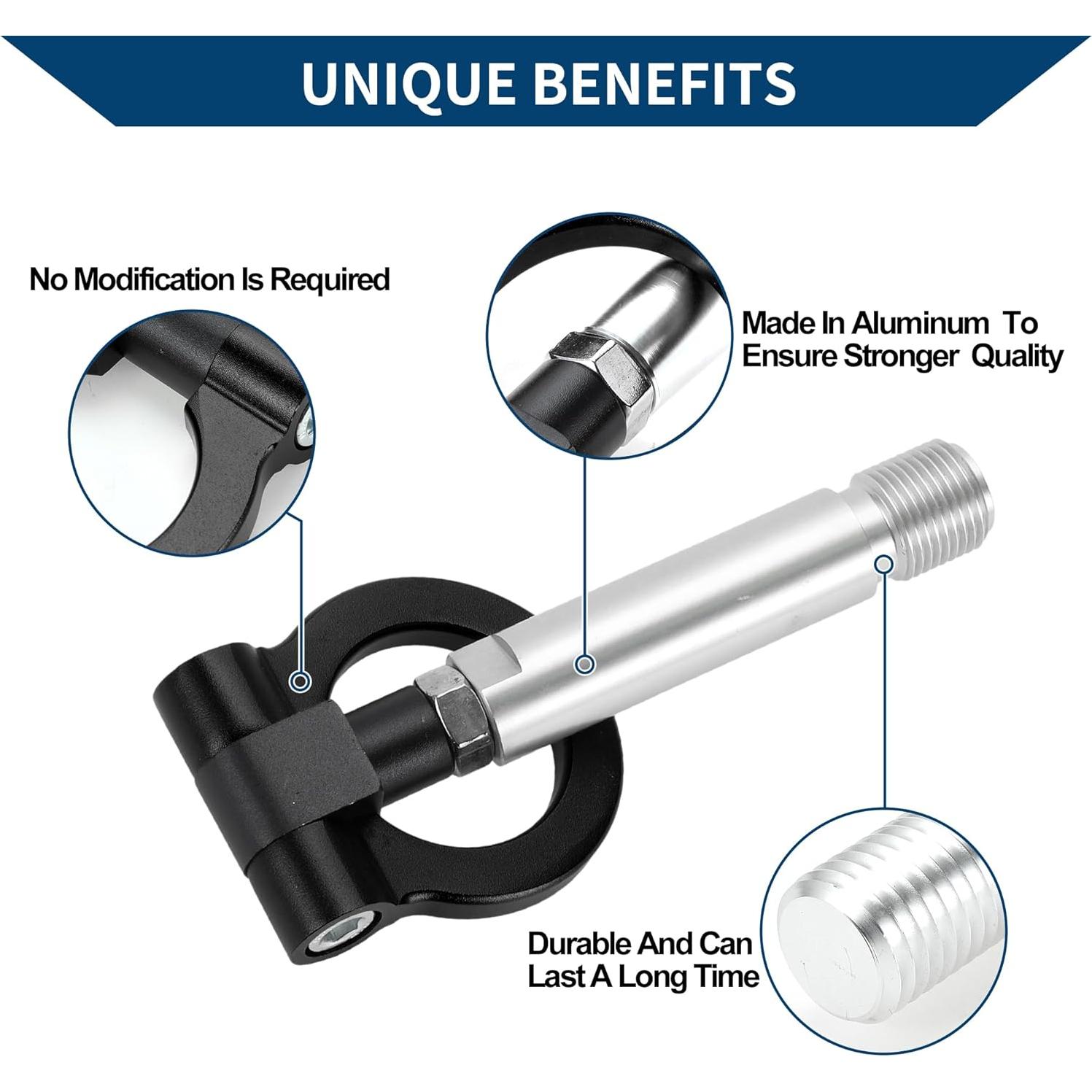 Gancho de Remolque Hihaha para Toyota Yaris EP 23cm Negro