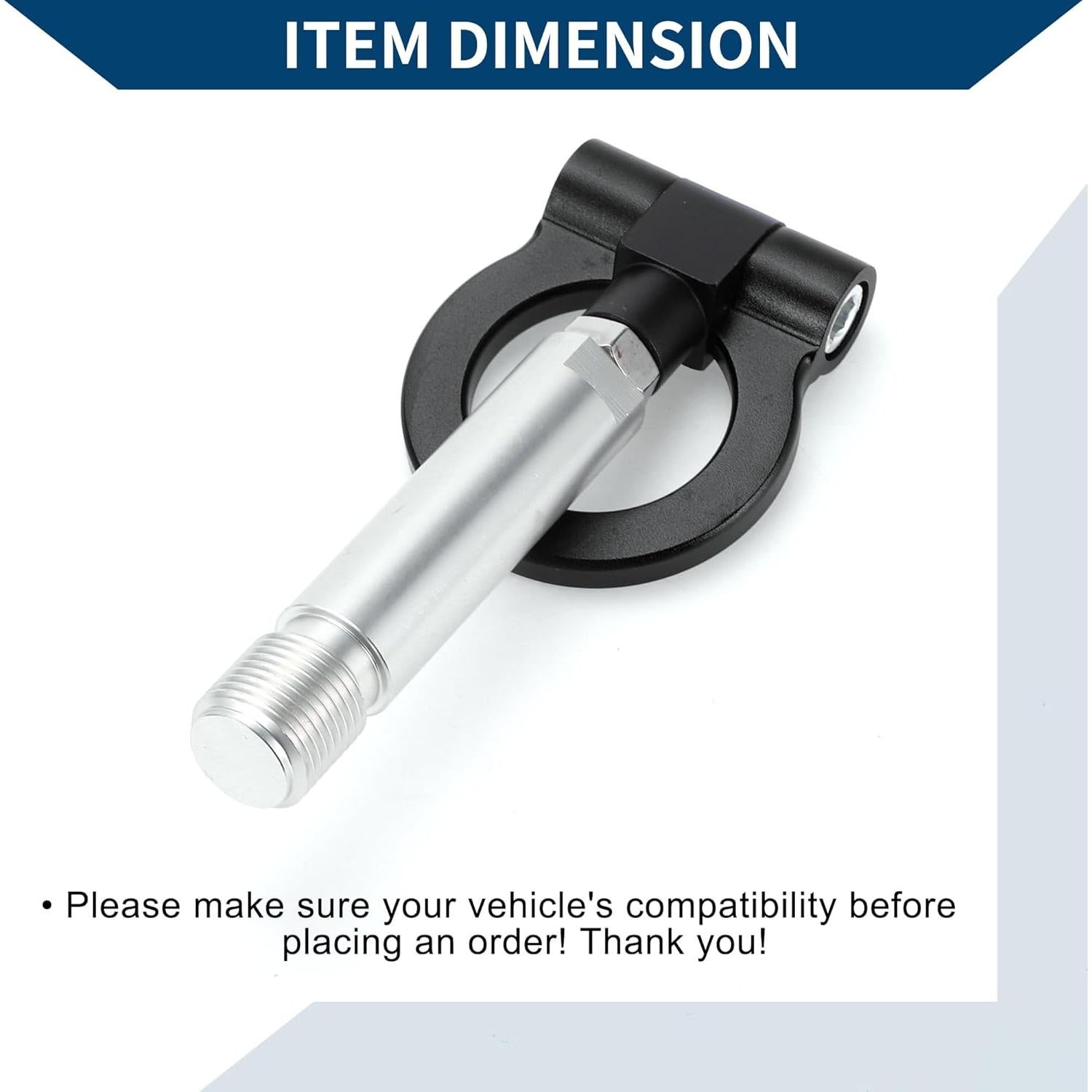 Gancho de Remolque Hihaha para Toyota Yaris EP 23cm Negro