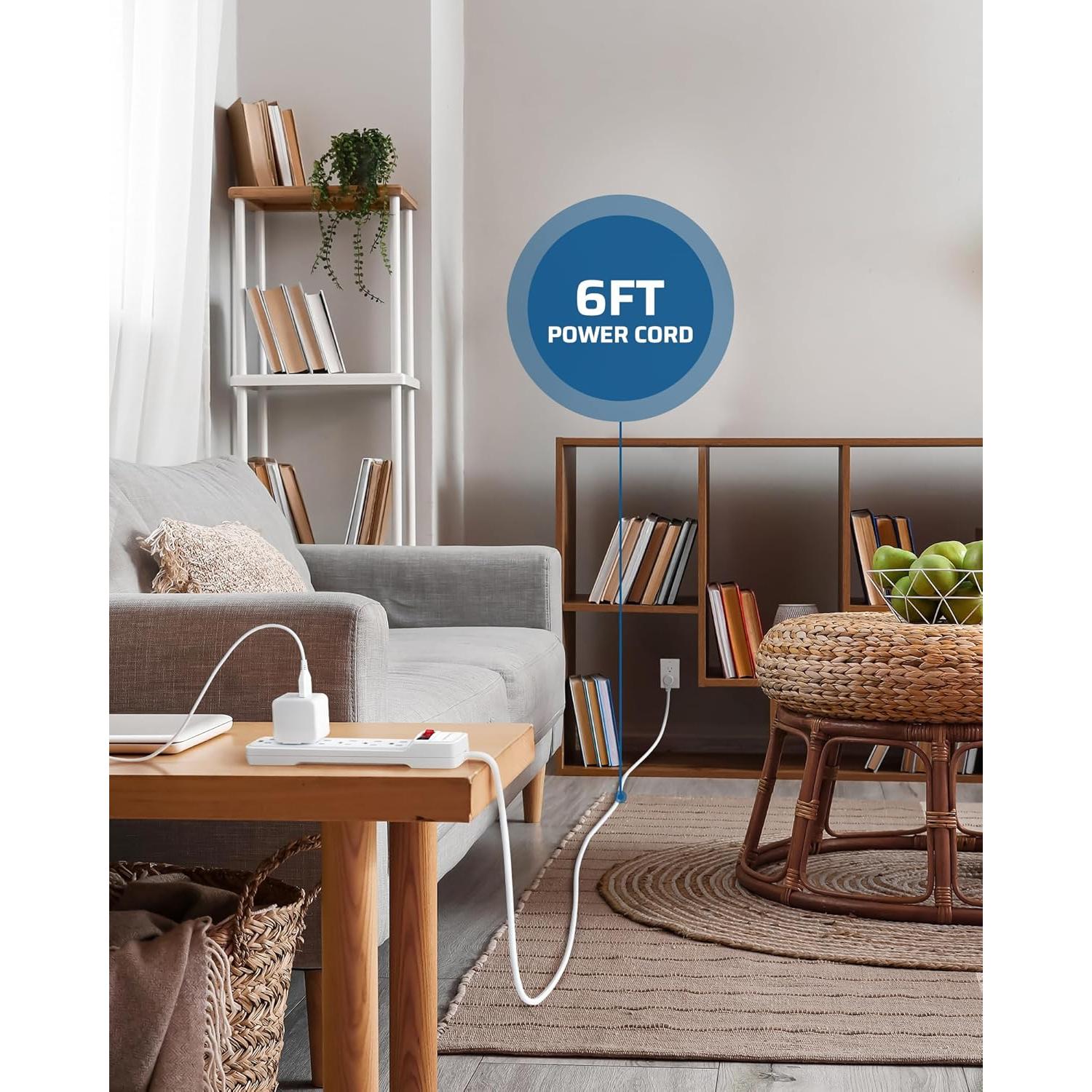 Regleta DEWENWILS 2 Salidas 6 Tomas 6ft Protección Sobretensiones