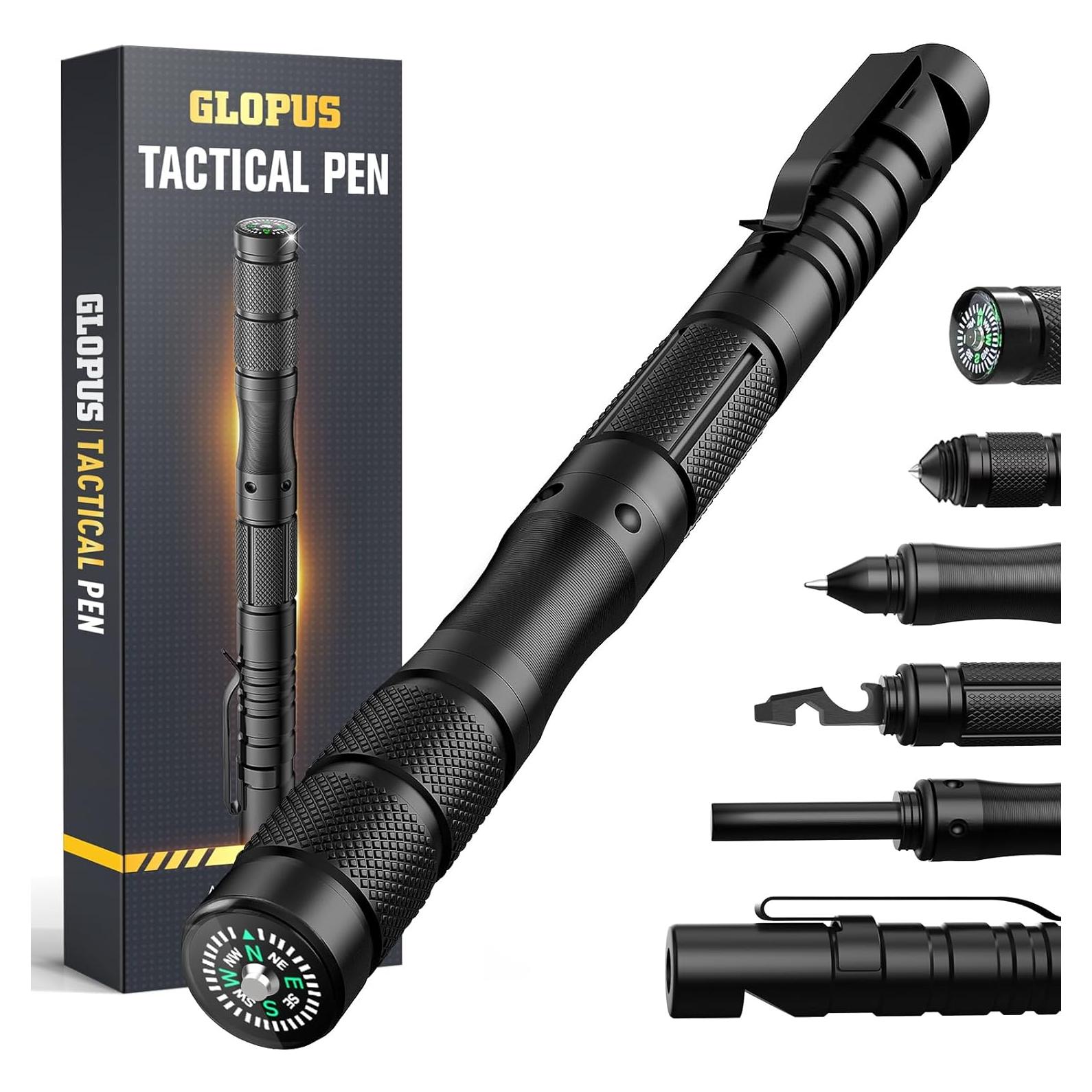 Bolígrafo Táctico GLOPUS 9 en 1 para Supervivencia