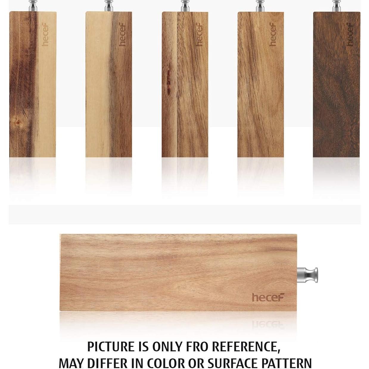 Barra Magnética para Cuchillos Hecef 15 cm Madera Acacia