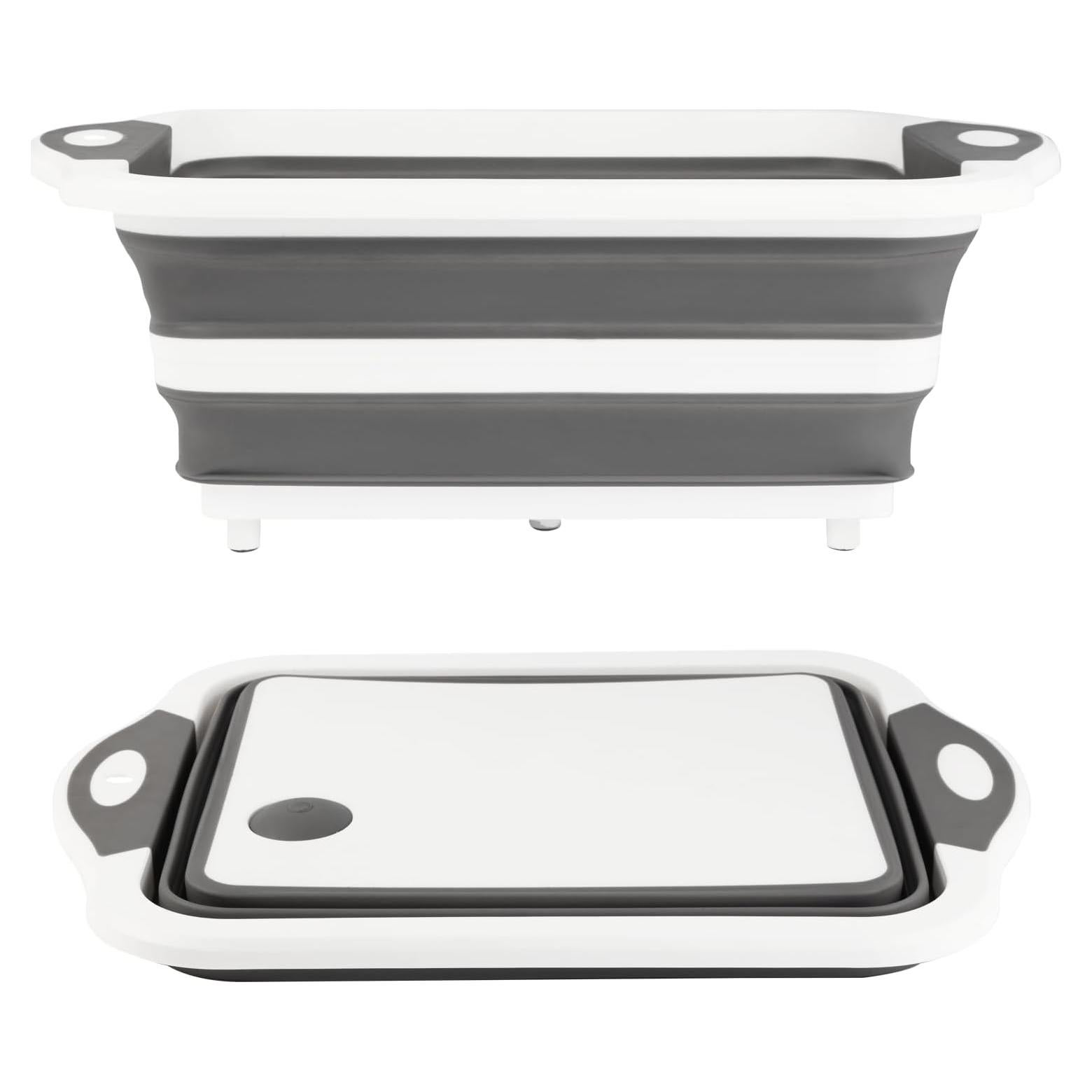 Tina de Preparación Plegable GuanBoXin 10L con Colador Gris