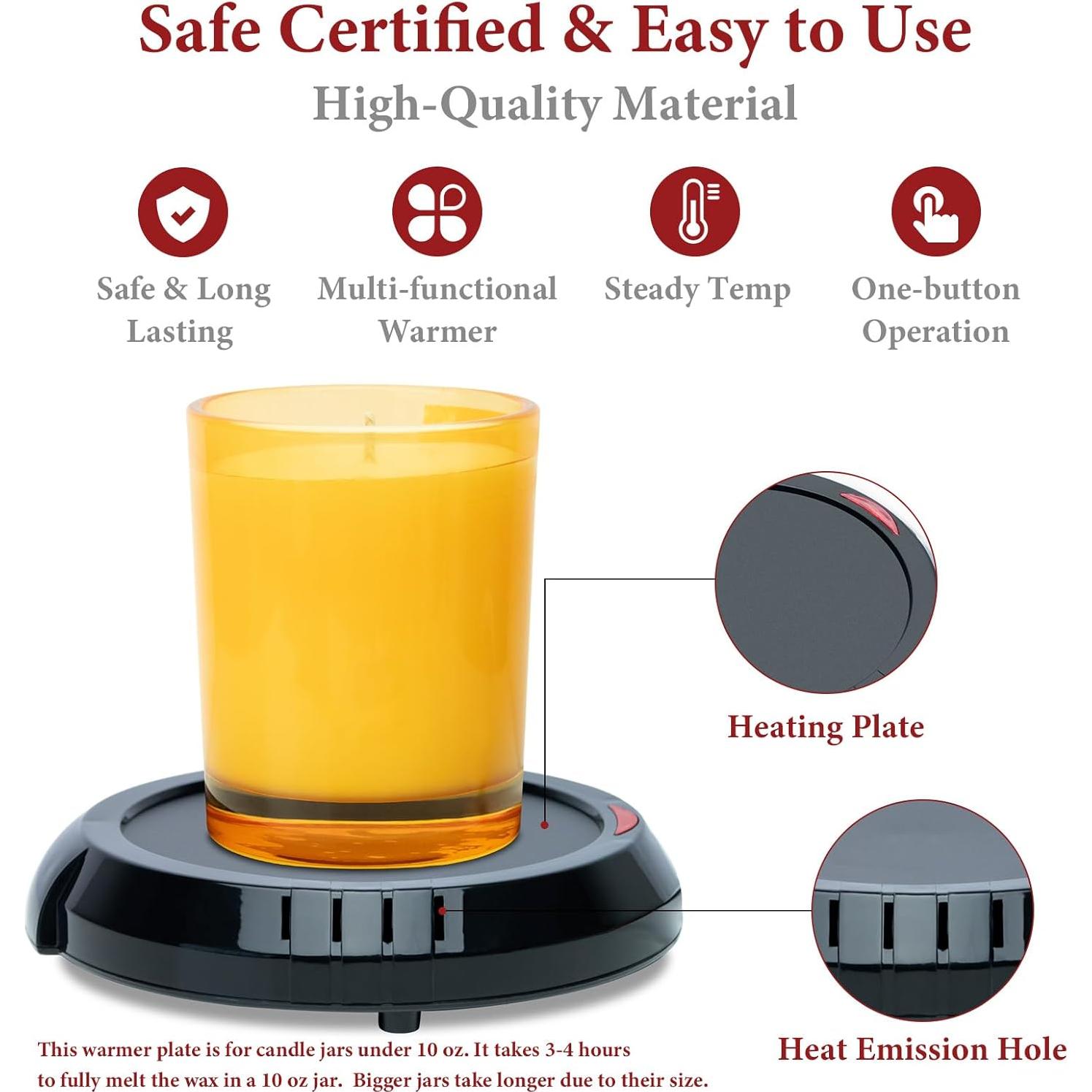 Calentador de Cera Dialan's CA0002CW Negro 17W para Vela y Bebidas