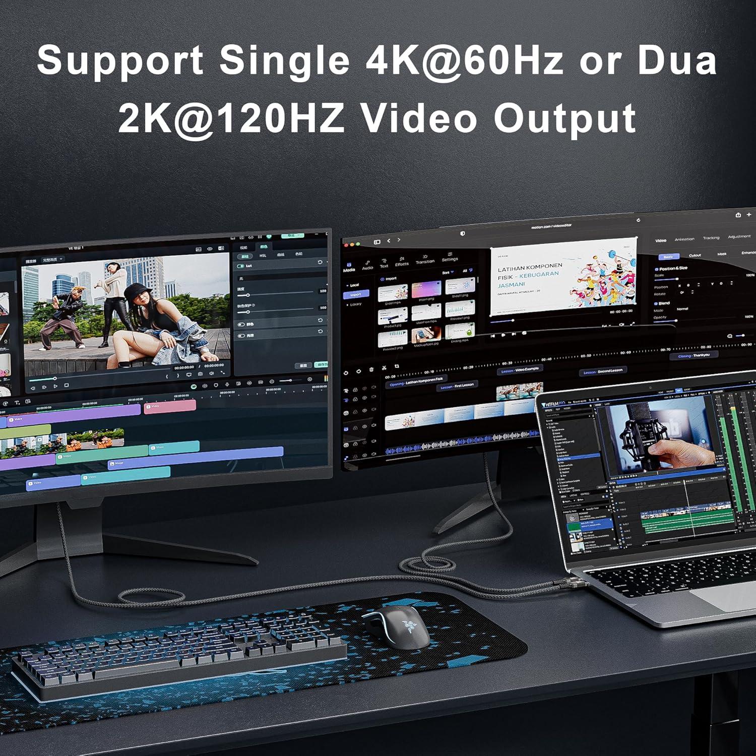 Cable USB-C Corto 15cm 10Gbps 4K 100W Nylon Trenzado