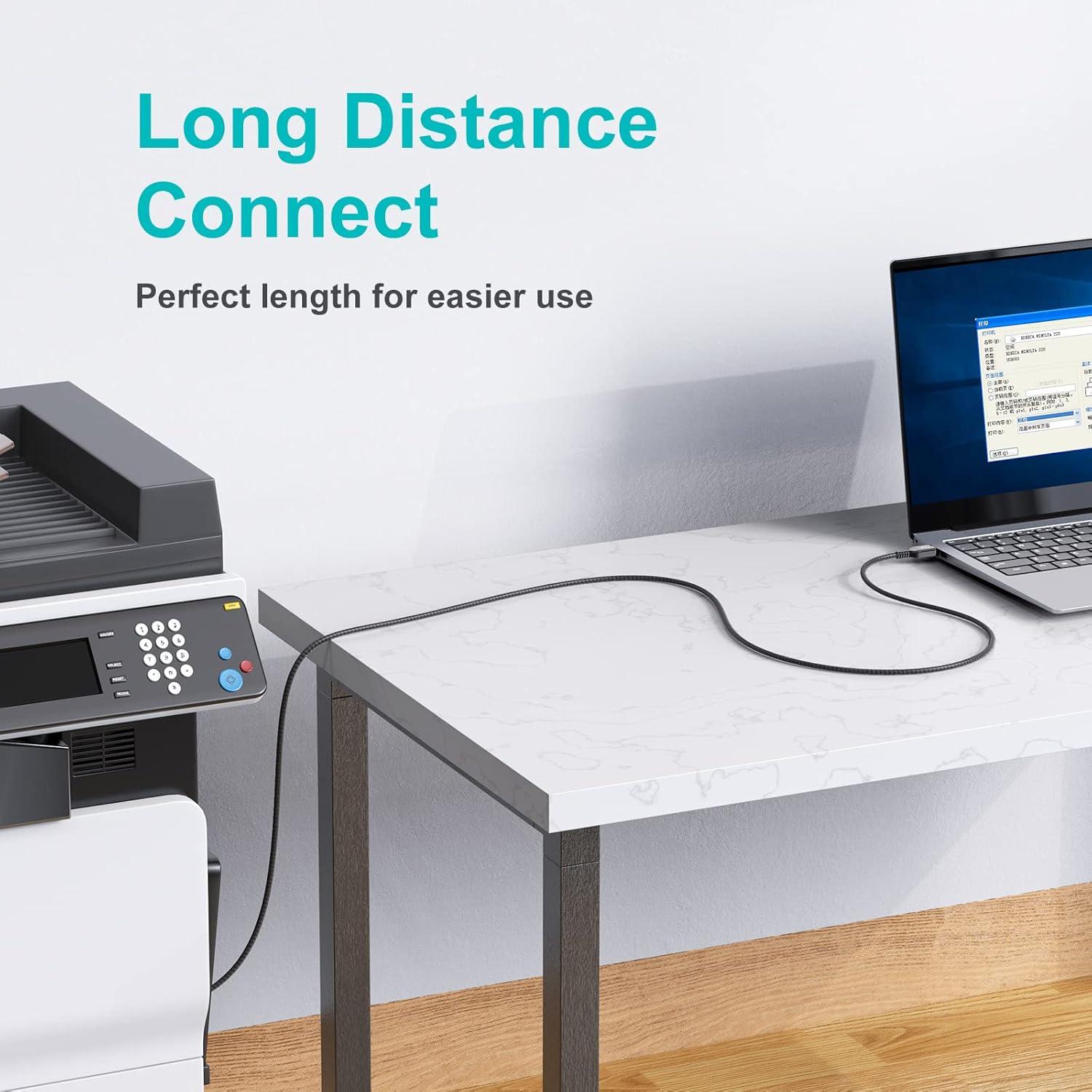 Cable de Impresora USB 2.0 KRORAS 3.05m Tipo A a B