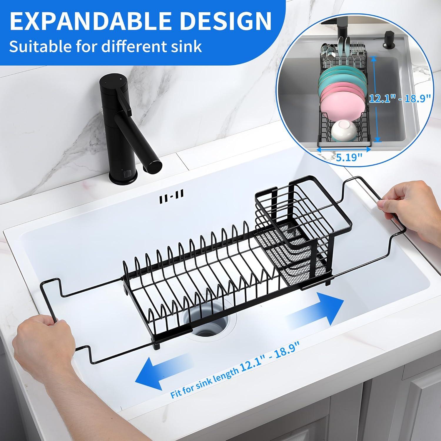 Escurridor de Platos AIDILI Expandible 12.1''-18.9'' Negro