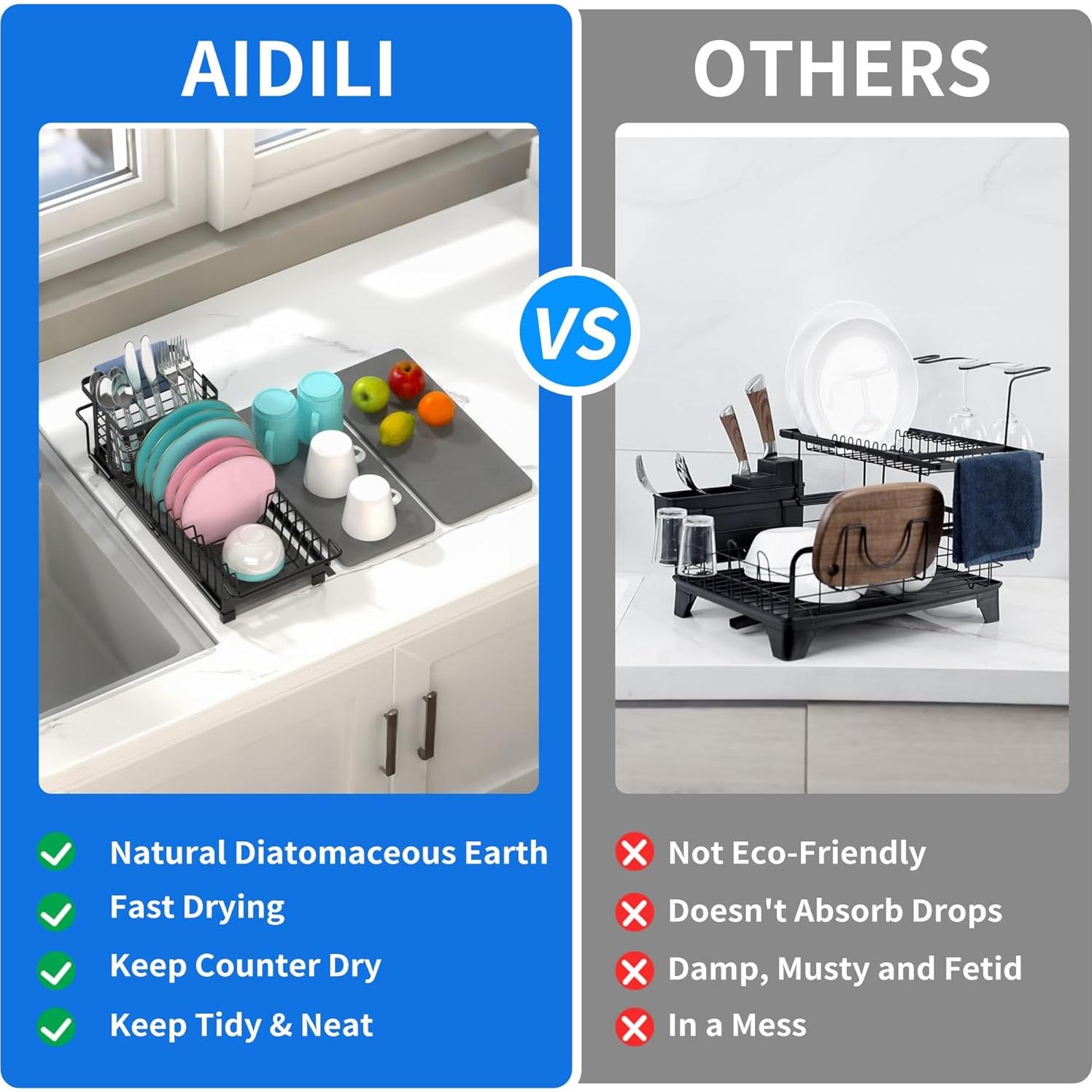 Escurridor de Platos AIDILI Expandible 12.1''-18.9'' Negro