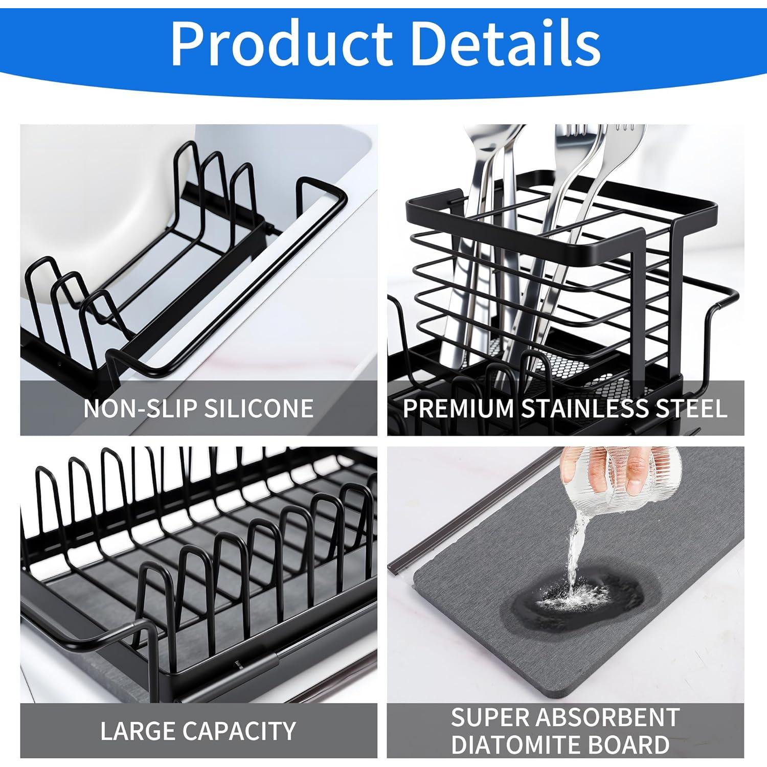 Escurridor de Platos AIDILI Expandible 12.1''-18.9'' Negro