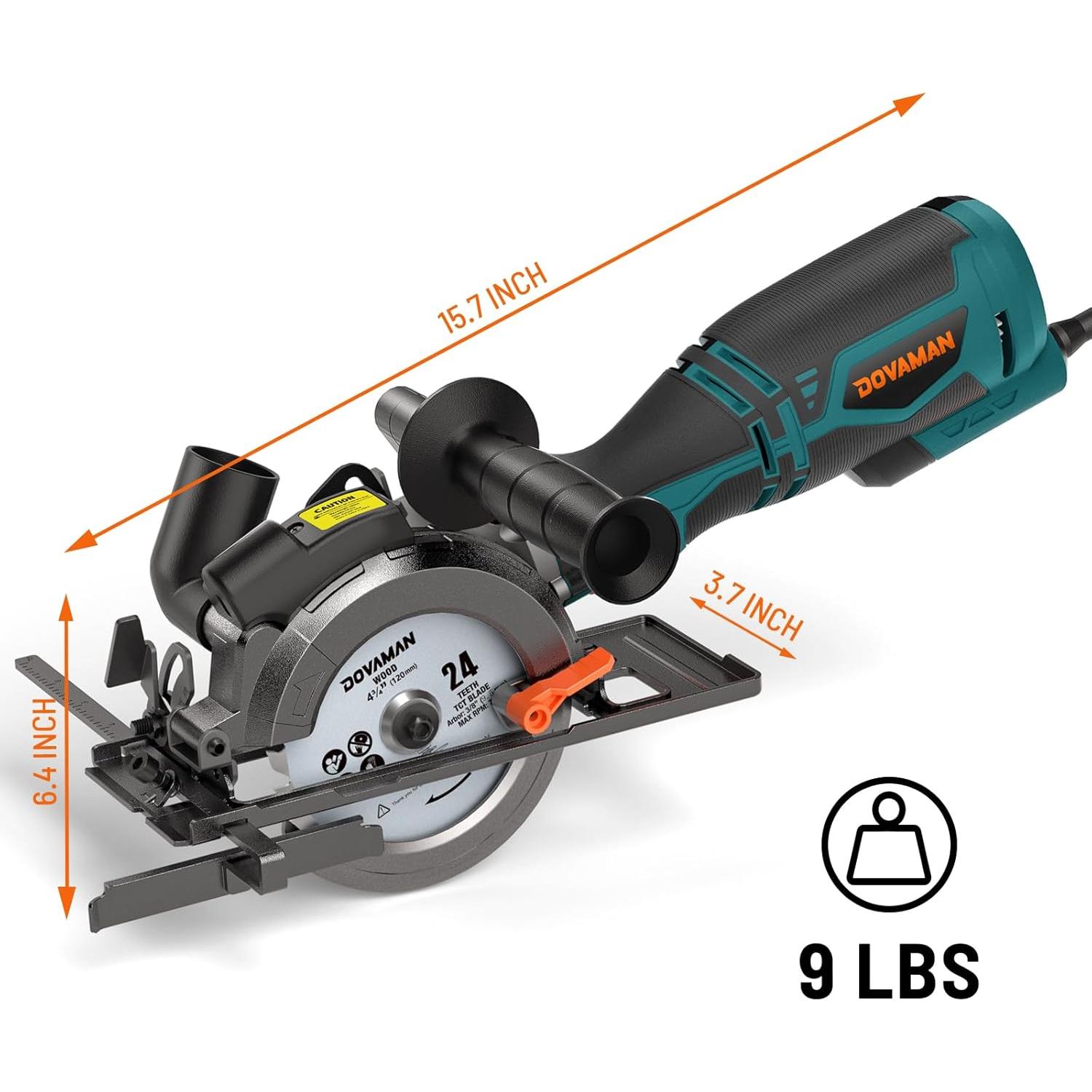 Sierra Circular DOVAMAN MCS01A 710W 4.5" con Láser y 6 Cuchillas