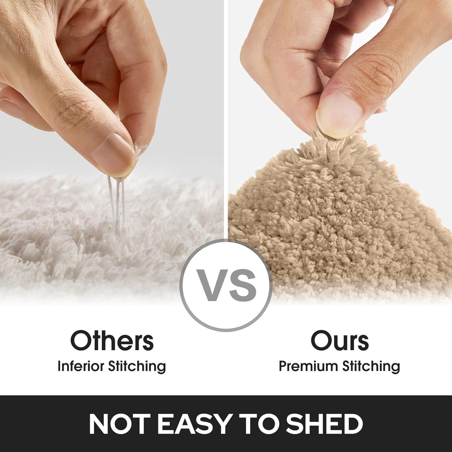 Juego de 2 Alfombras de Baño HOMEIDEAS Microfibra Caqui