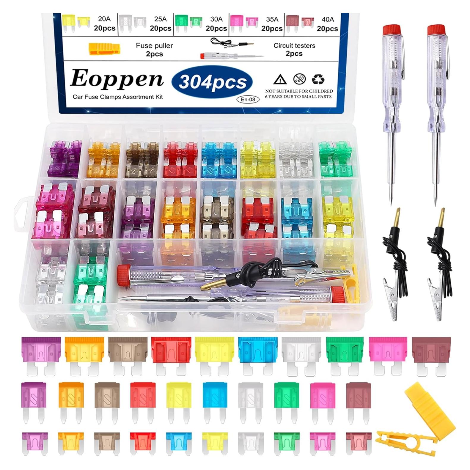 Kit de fusibles para automóvil Eoppen 304 piezas con extractor