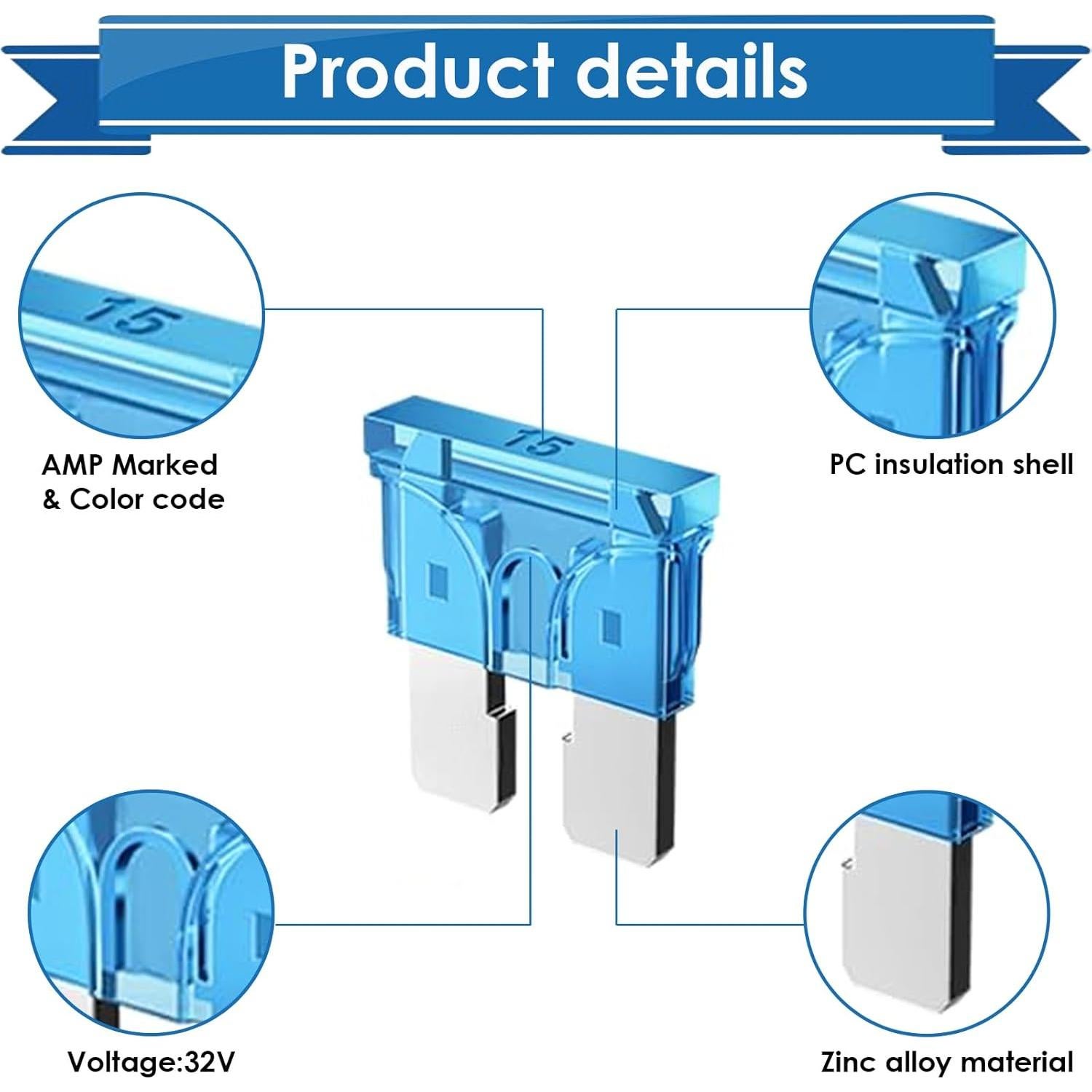 Kit de fusibles para automóvil Eoppen 304 piezas con extractor