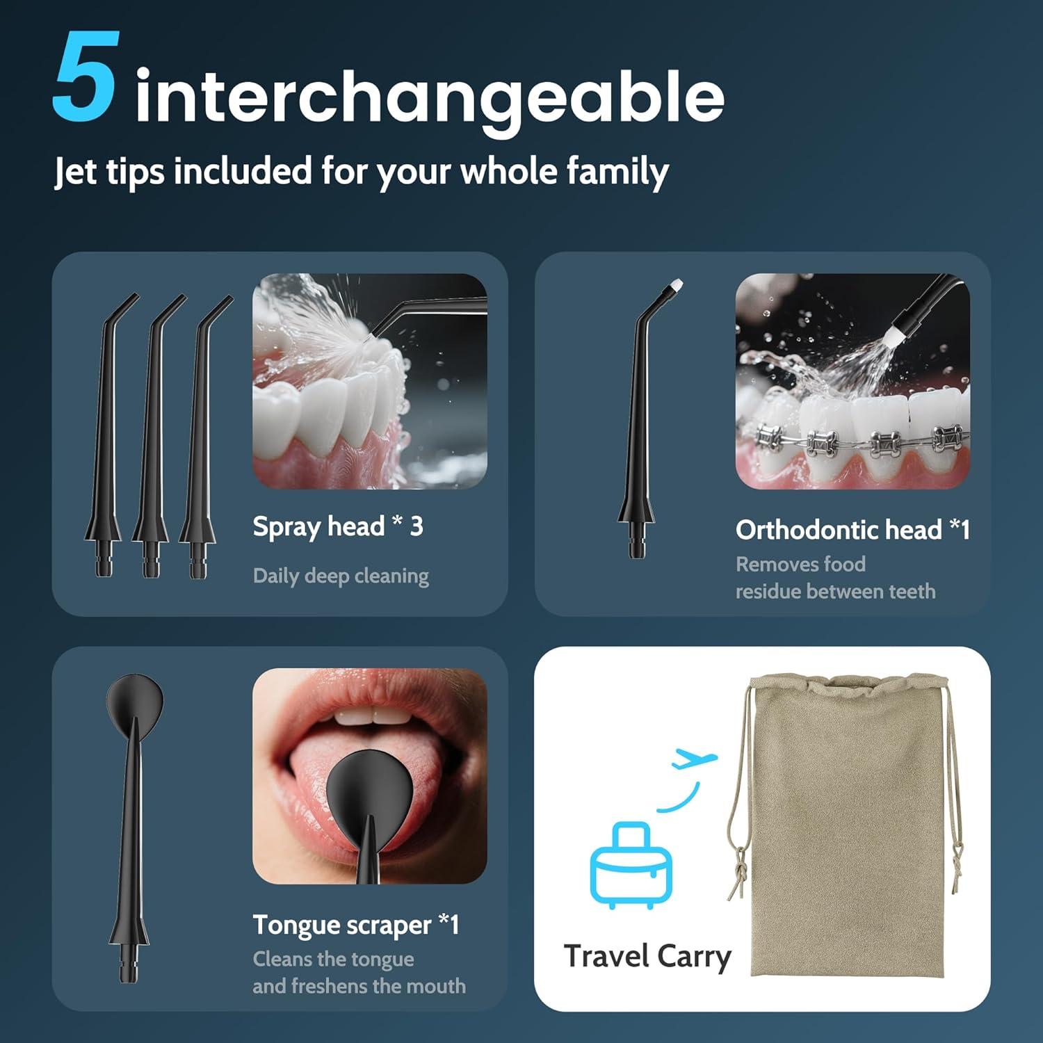 Hilo Dental de Agua VOLTLEAP C2 IPX7 320ml Negro