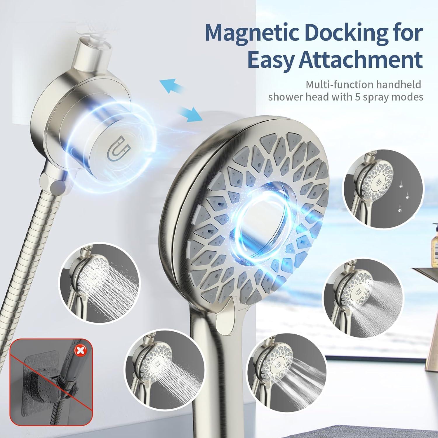 Cabezal de Ducha Doble KAIYING 10" con Filtro y Manguera 79"