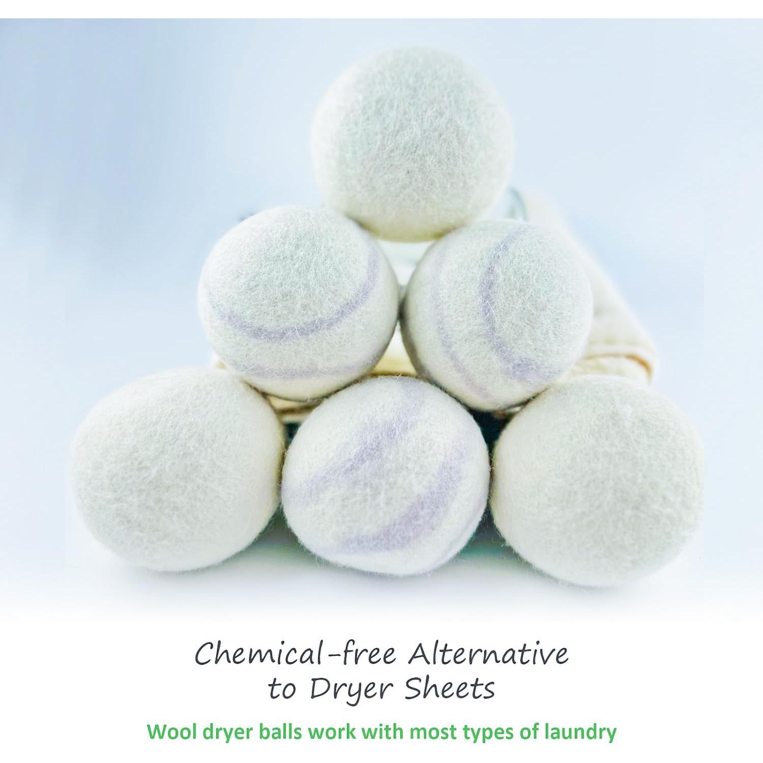 Bolas de Secadora de Lana Qingbei 100% Natural Rayas Grises - 6 Unidades