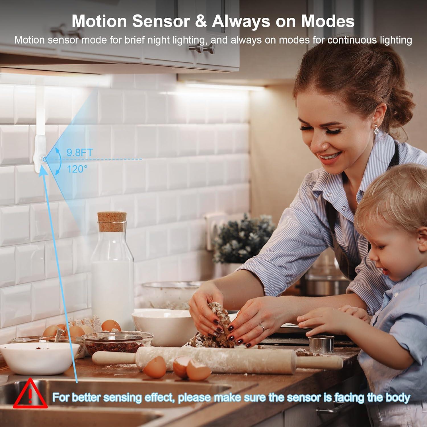 Kit de luces LED bajo gabinete LAFULIT 10 PCS con sensor y control remoto