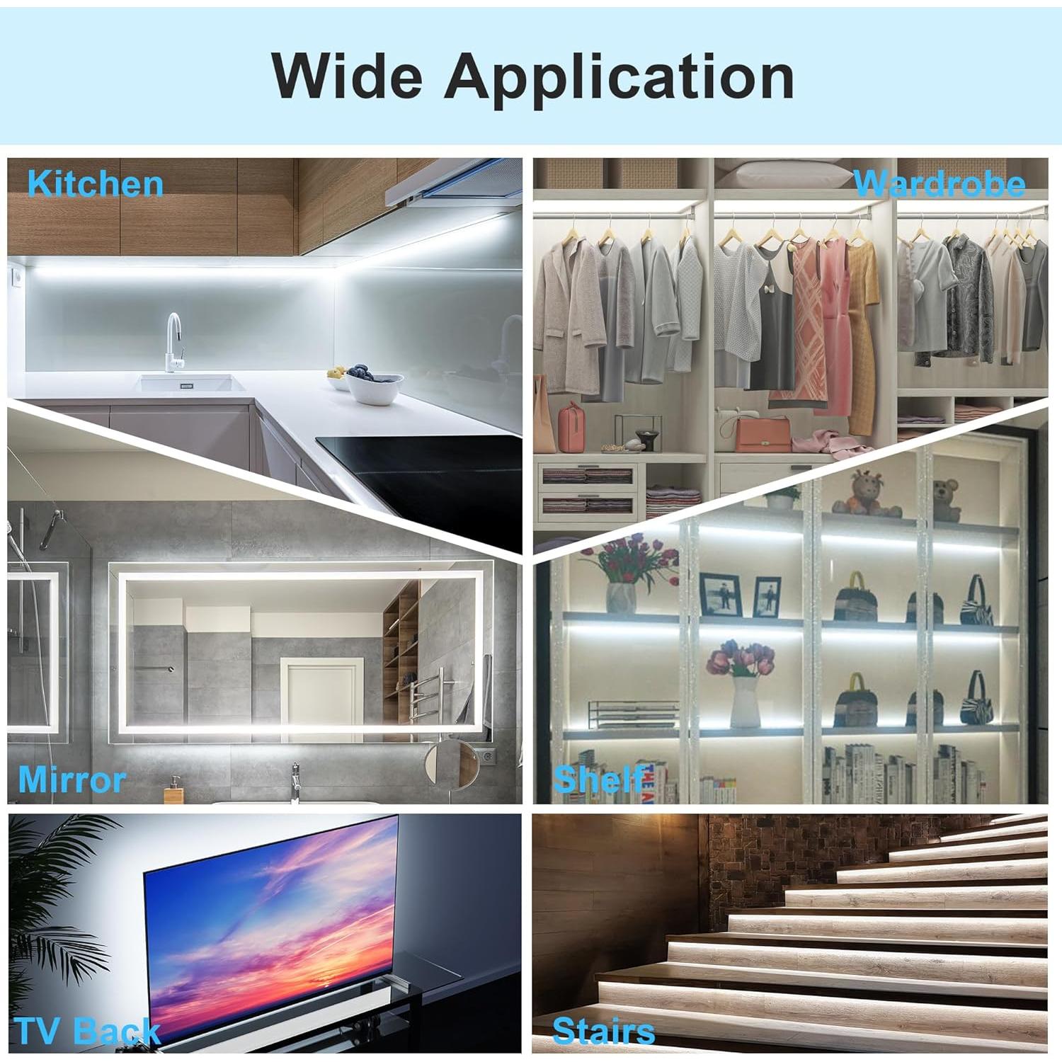 Kit de luces LED bajo gabinete LAFULIT 10 PCS con sensor y control remoto