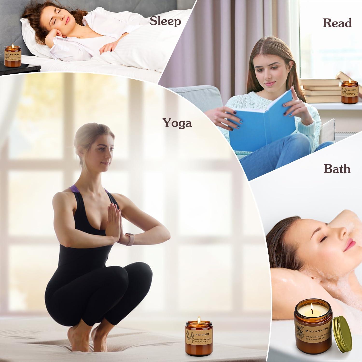 Set de 4 Velas Aromáticas de Soja FKJOL - Lavanda y Más