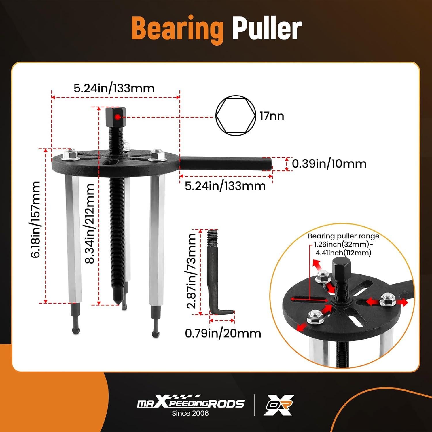 Extractor de Rodamientos maXpeedingrods 21 en 1 con Ganchos