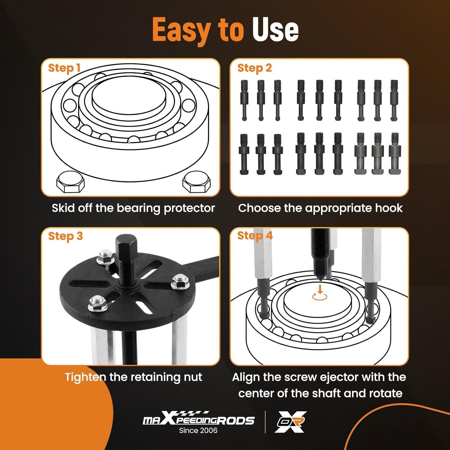 Extractor de Rodamientos maXpeedingrods 21 en 1 con Ganchos