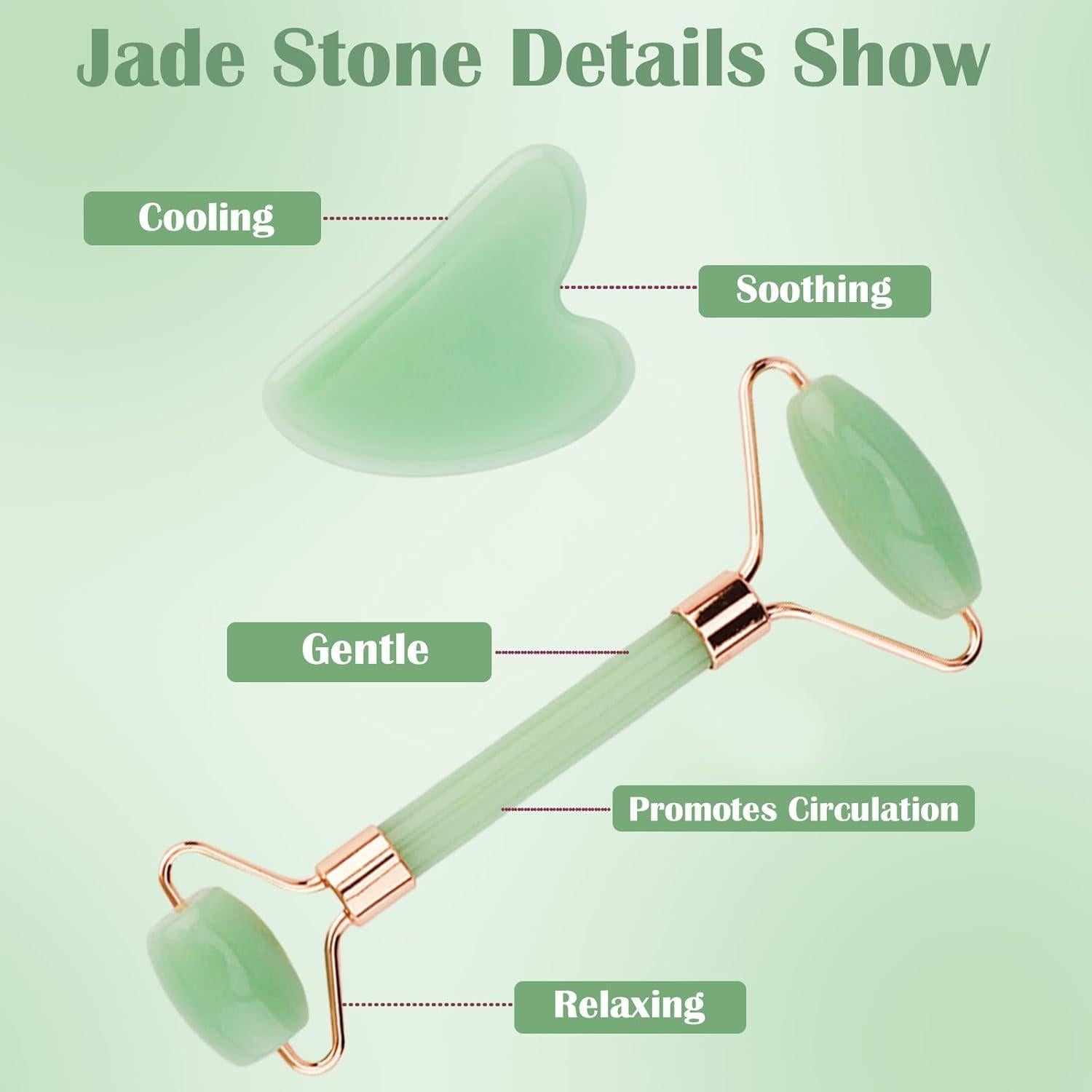 Conjunto de Diadema y Muñequera CUBACO con Rodillo de Jade