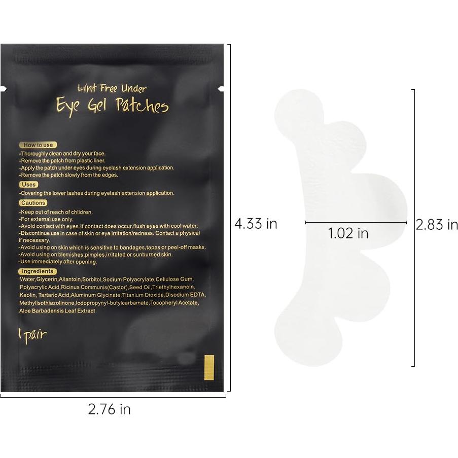 Juego de 100 pares de almohadillas de gel YS para ojos - Negro